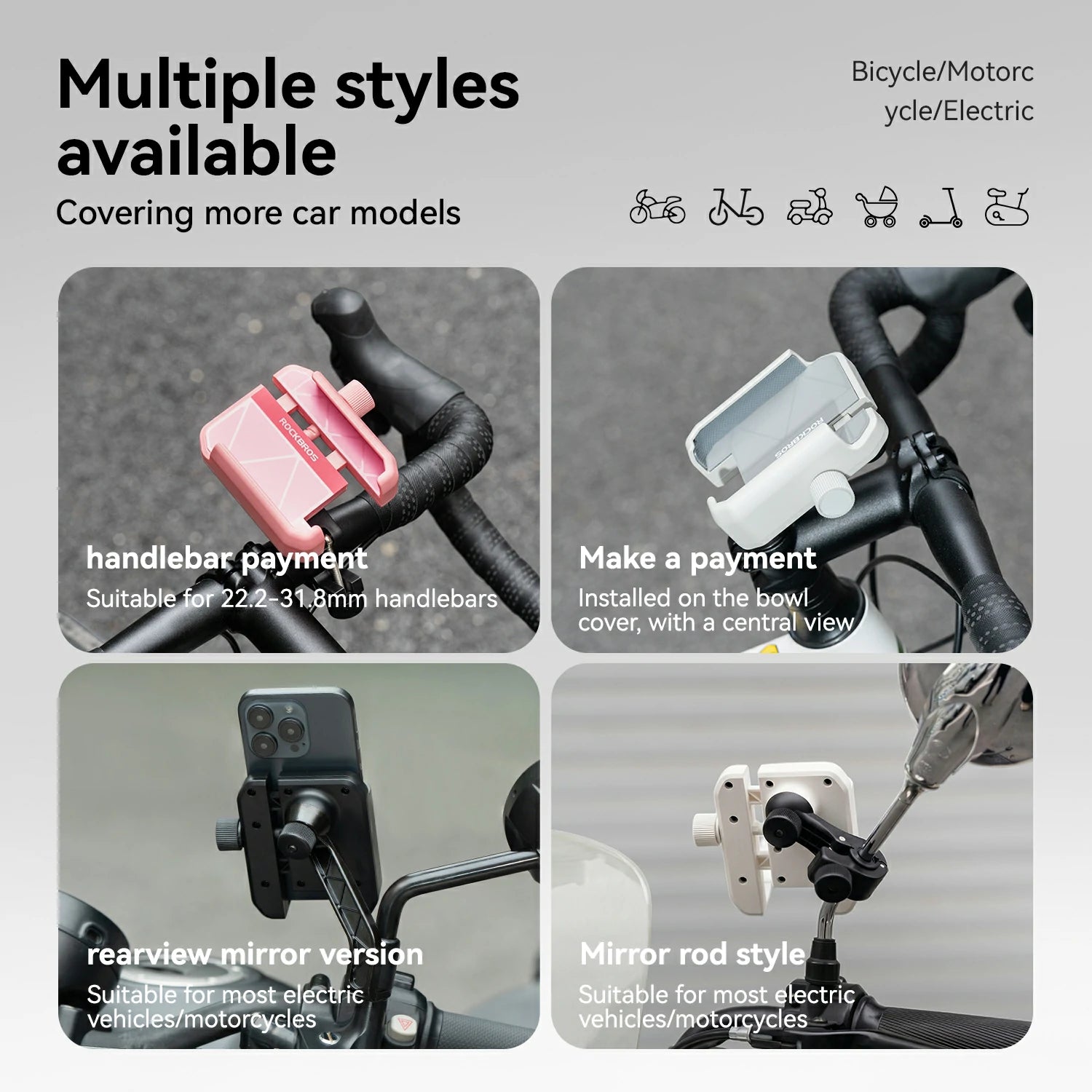 Bike Phone Holder Half Wrap Anti-Overload for 4.7-7.2''