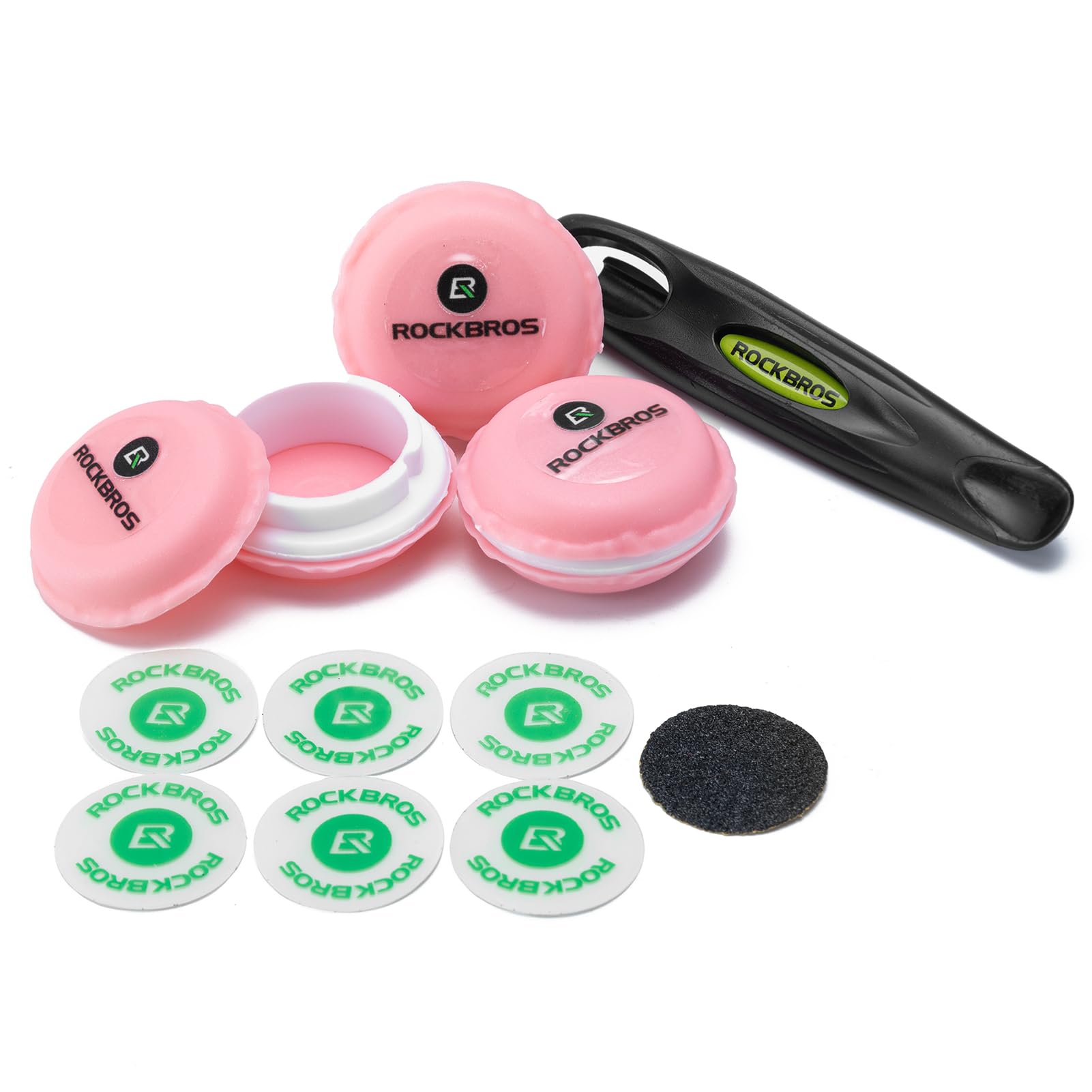 ROCKBROS 18-Pcs Bike Tire Patch Kit, Glueless Tube Repair with Tyre Levers 6-Pack