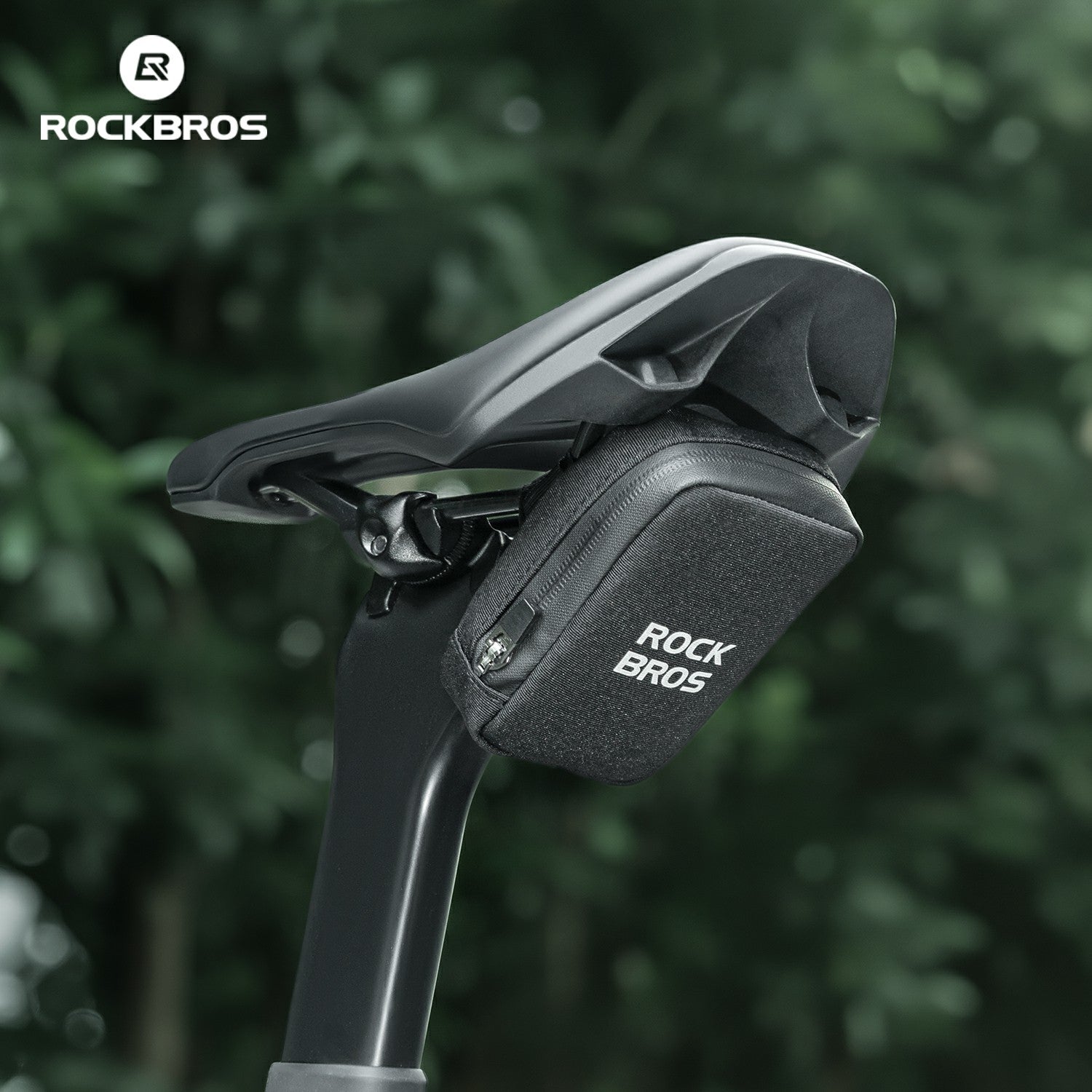 rockbros compact cycling saddle bag for water bottles#color_black
