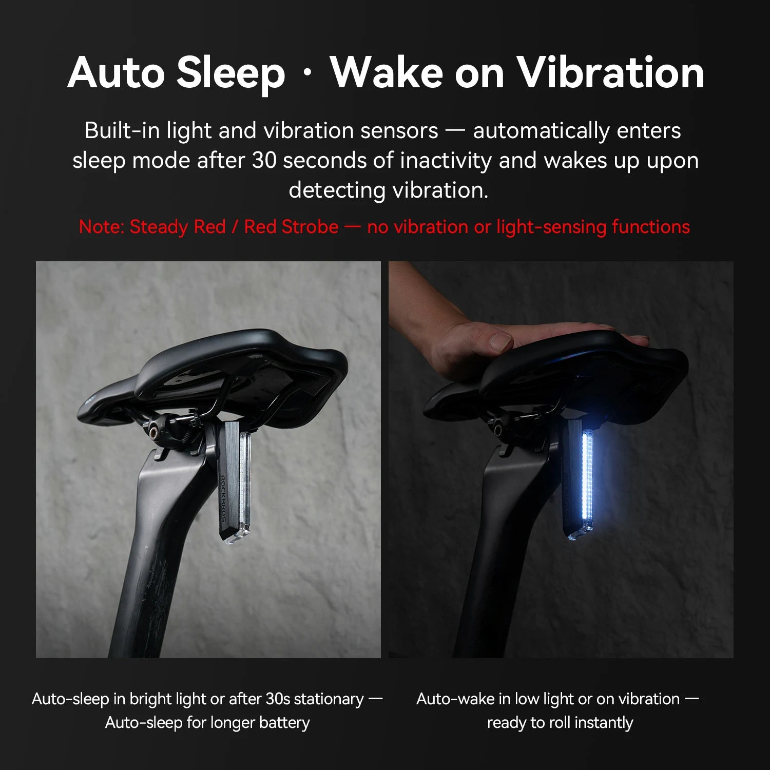 Smart bicycle tail light with vibration wake function