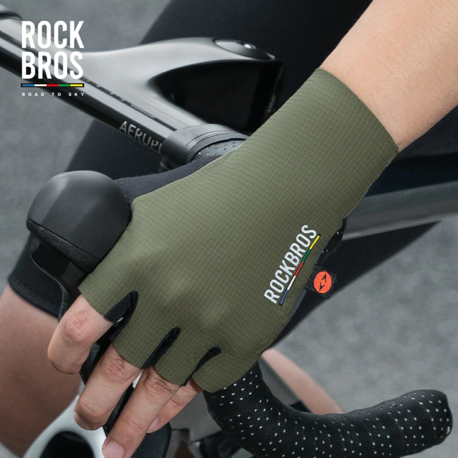 ROAD TO SKY Elastic Interface® Cycling Half Finger Gel Padded Gloves