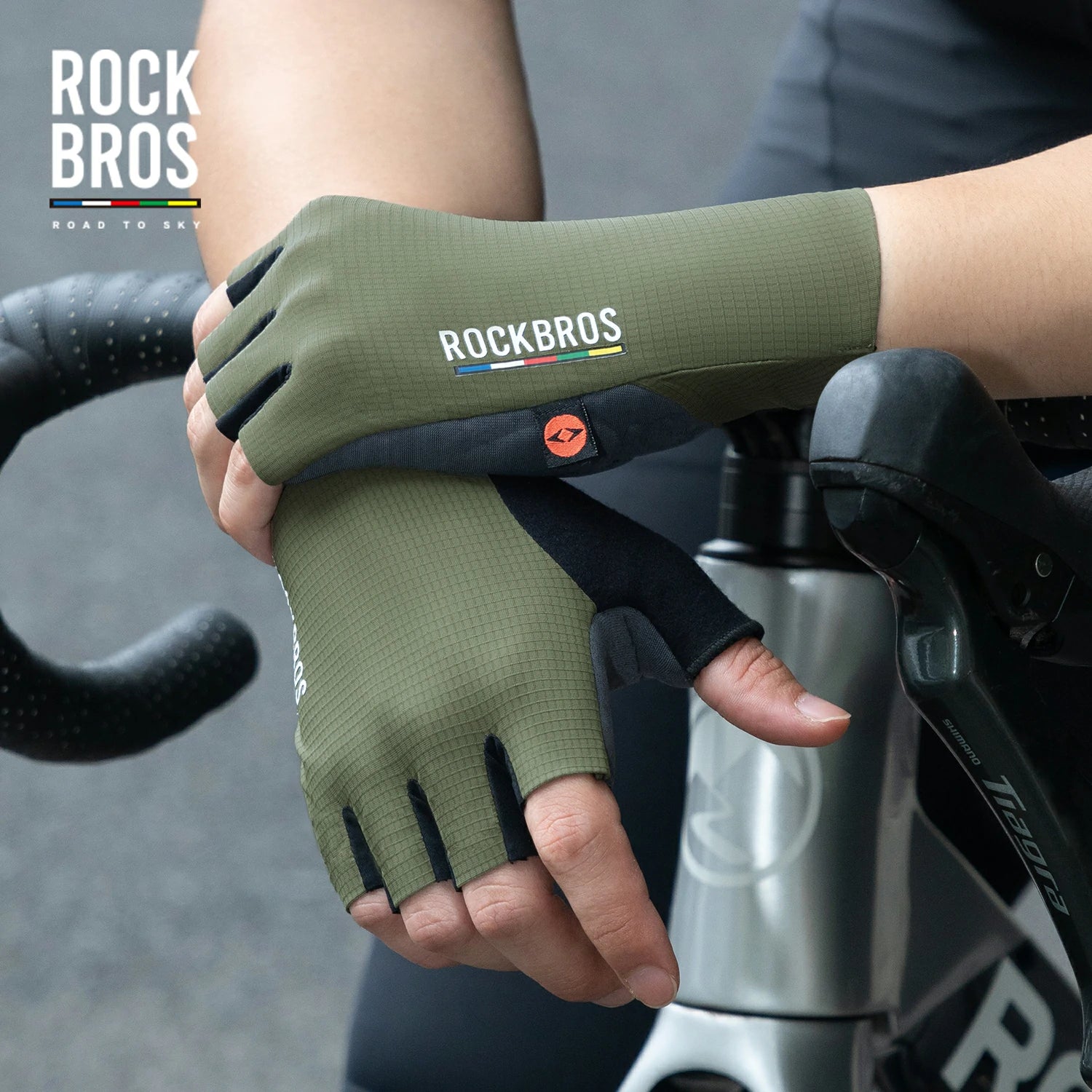 ROAD TO SKY Elastic Interface® Cycling Half Finger Gel Padded Gloves