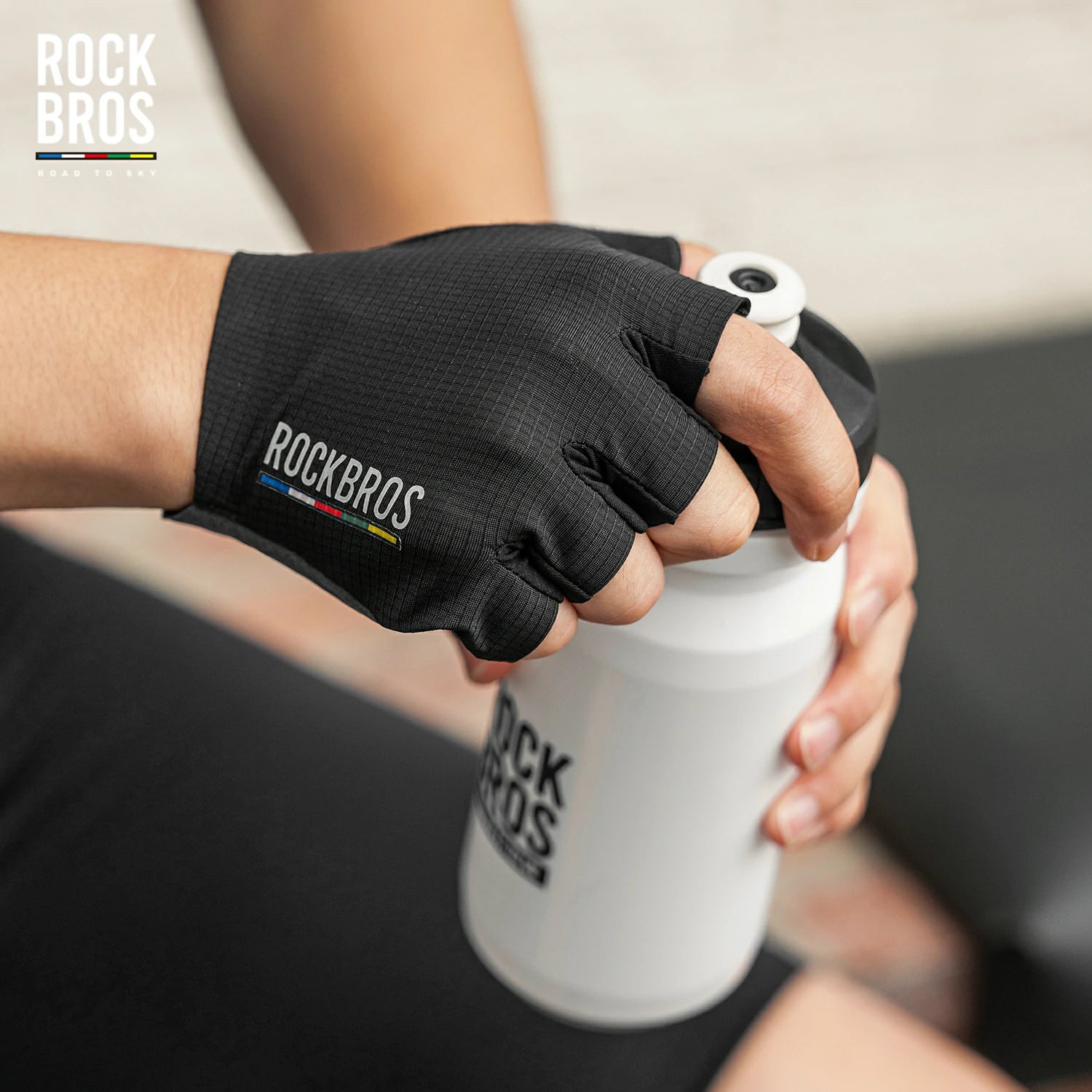 ROAD TO SKY Elastic Interface® Cycling Short Finger Gel Padded Gloves