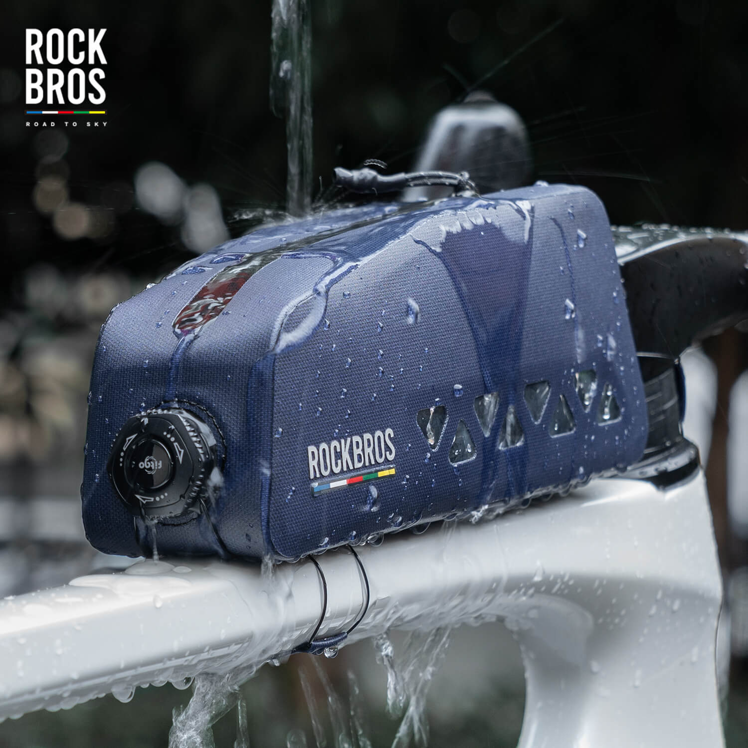 blue waterproof bike frame bag #color_blue