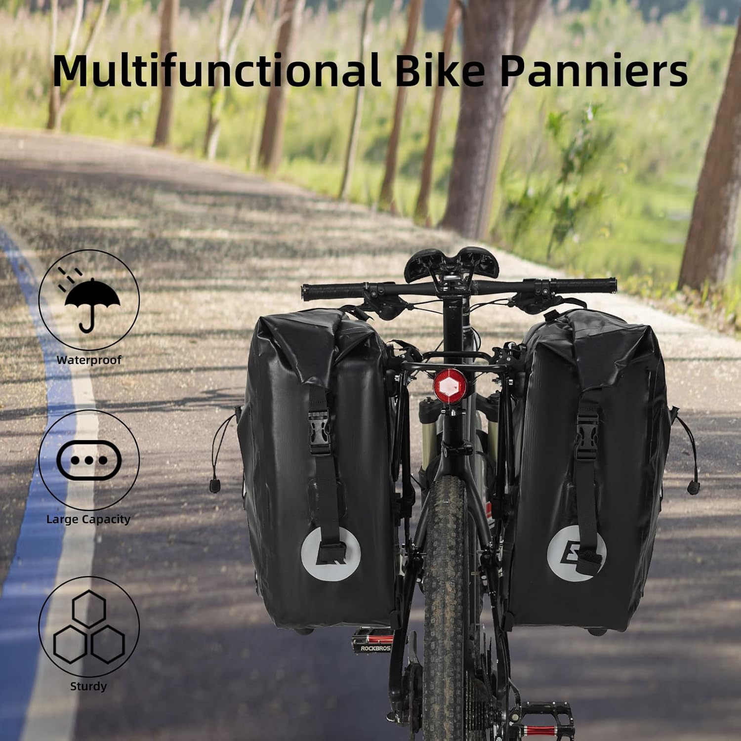 32l waterproof pannier bags#color_black