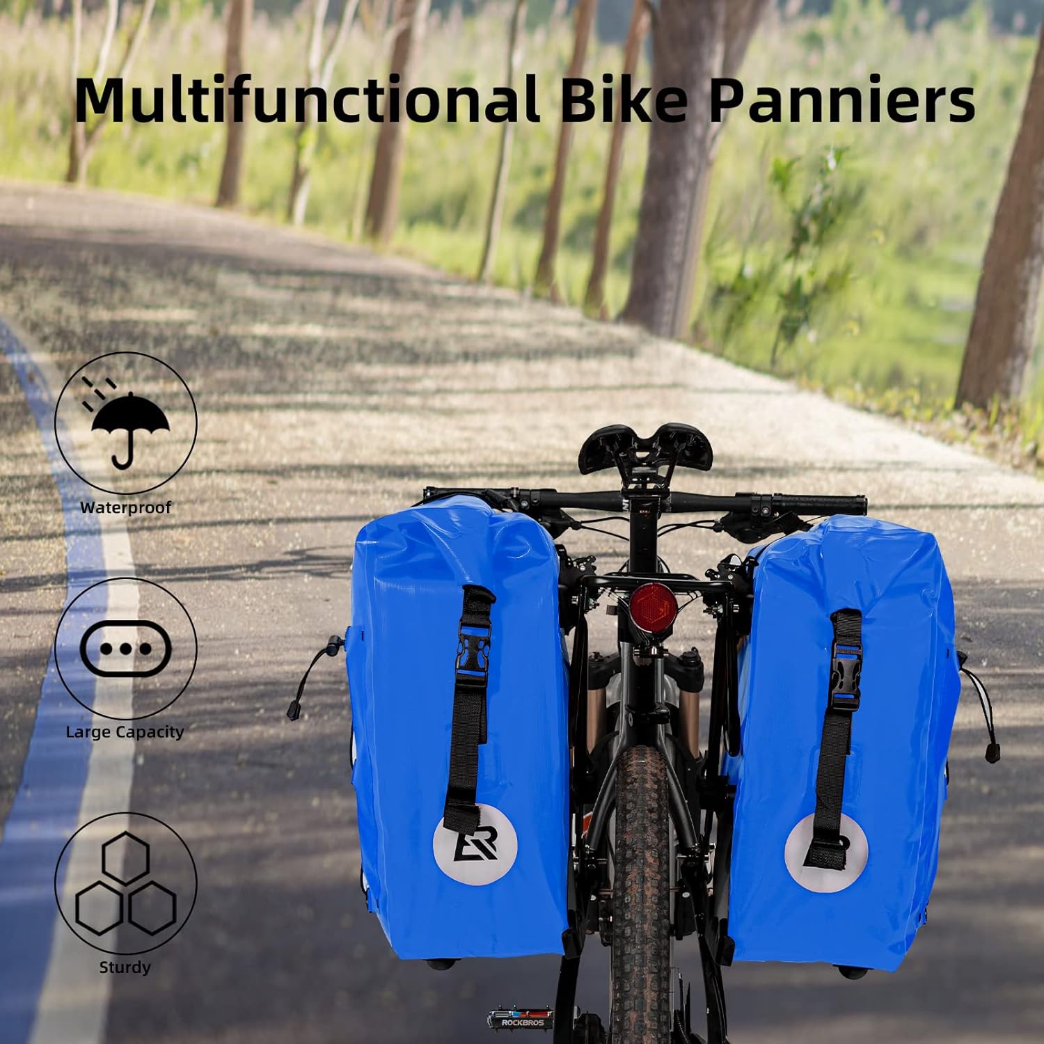 rockbros blue cycling panniers#color_blue