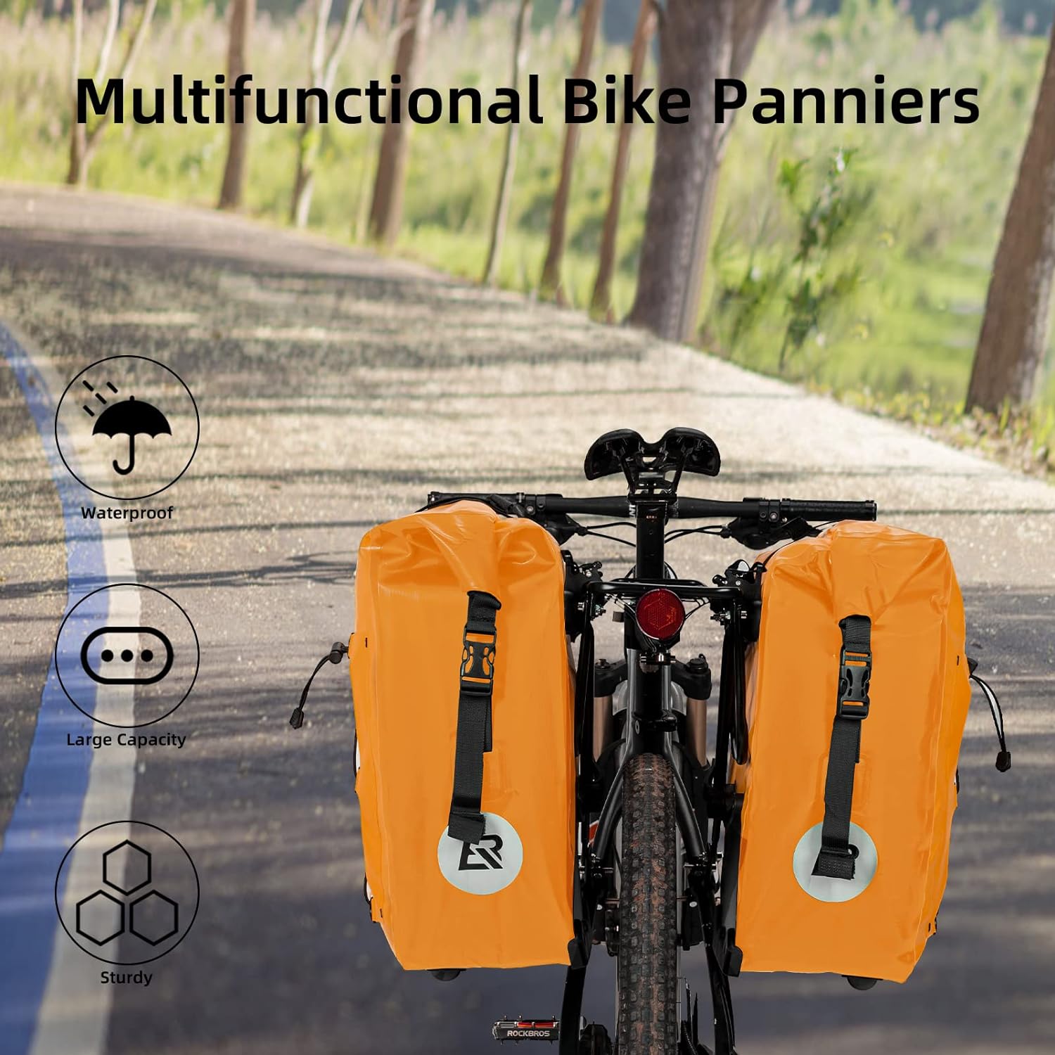 rockbros orange cycling panniers#color_orange
