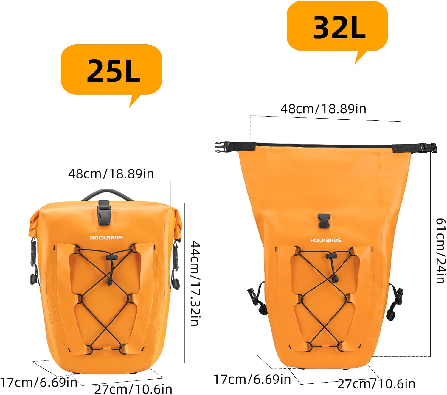 waterproof orange panniers 32l#color_orange