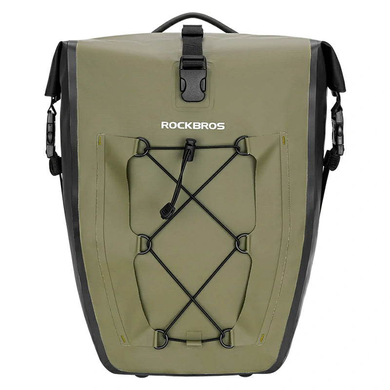 dark green rockbros 32l panniers#color_dark green