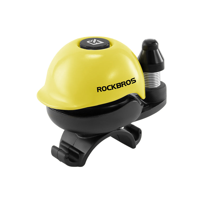 bell bicycle helmet accessories ROCKBROS 80DB Bike Bell Aluminum Alloy Helmet-Shaped Fits 22-34mm Handlebars, Yellow