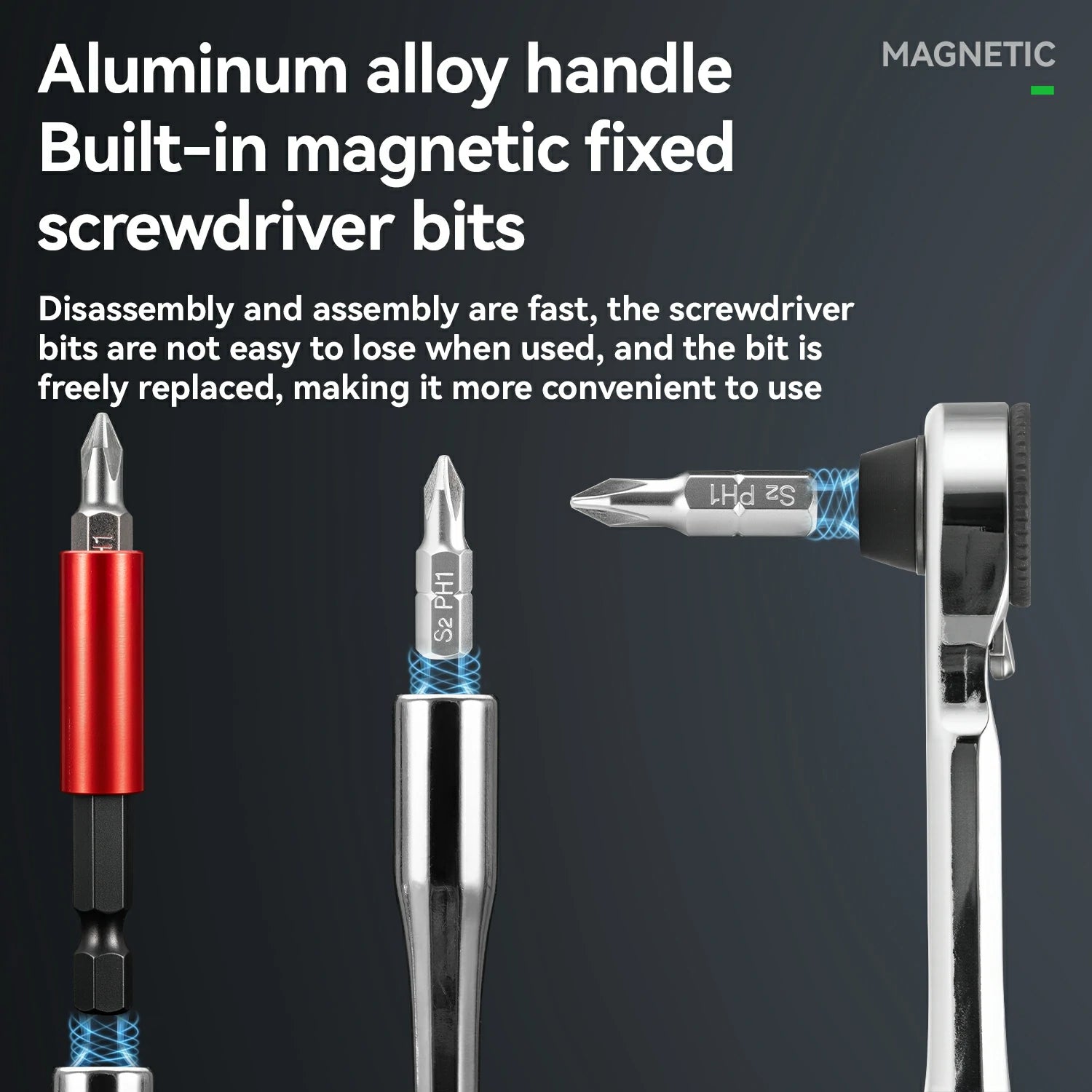 Screwdriver set with magnetic bit holder