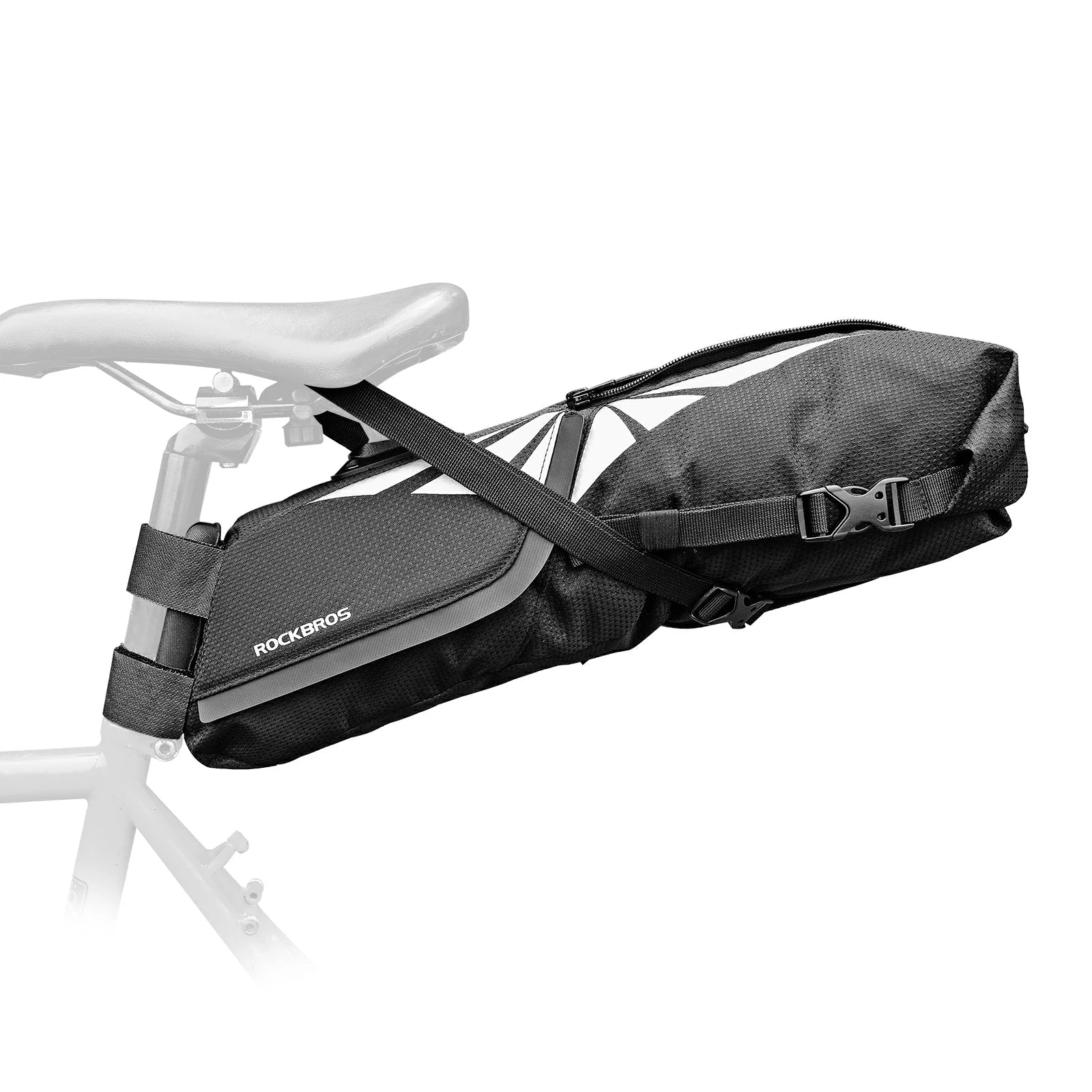 rockbros 8 l saddle bag in matte black