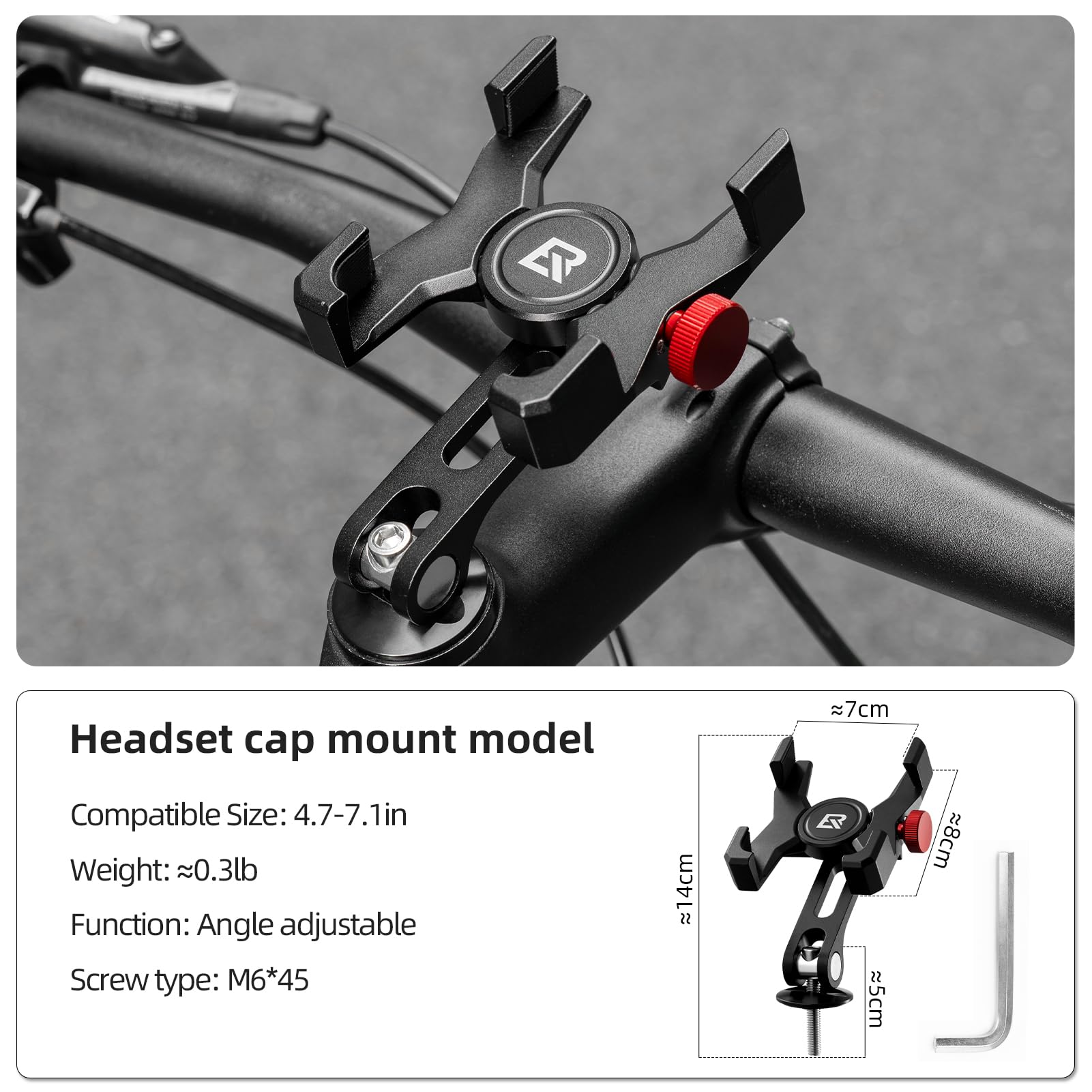 rockbros-bike-phone-holder,-aluminum-handlebar-mount-for-4.7-7.1"-phones#color_headset-cap-mount