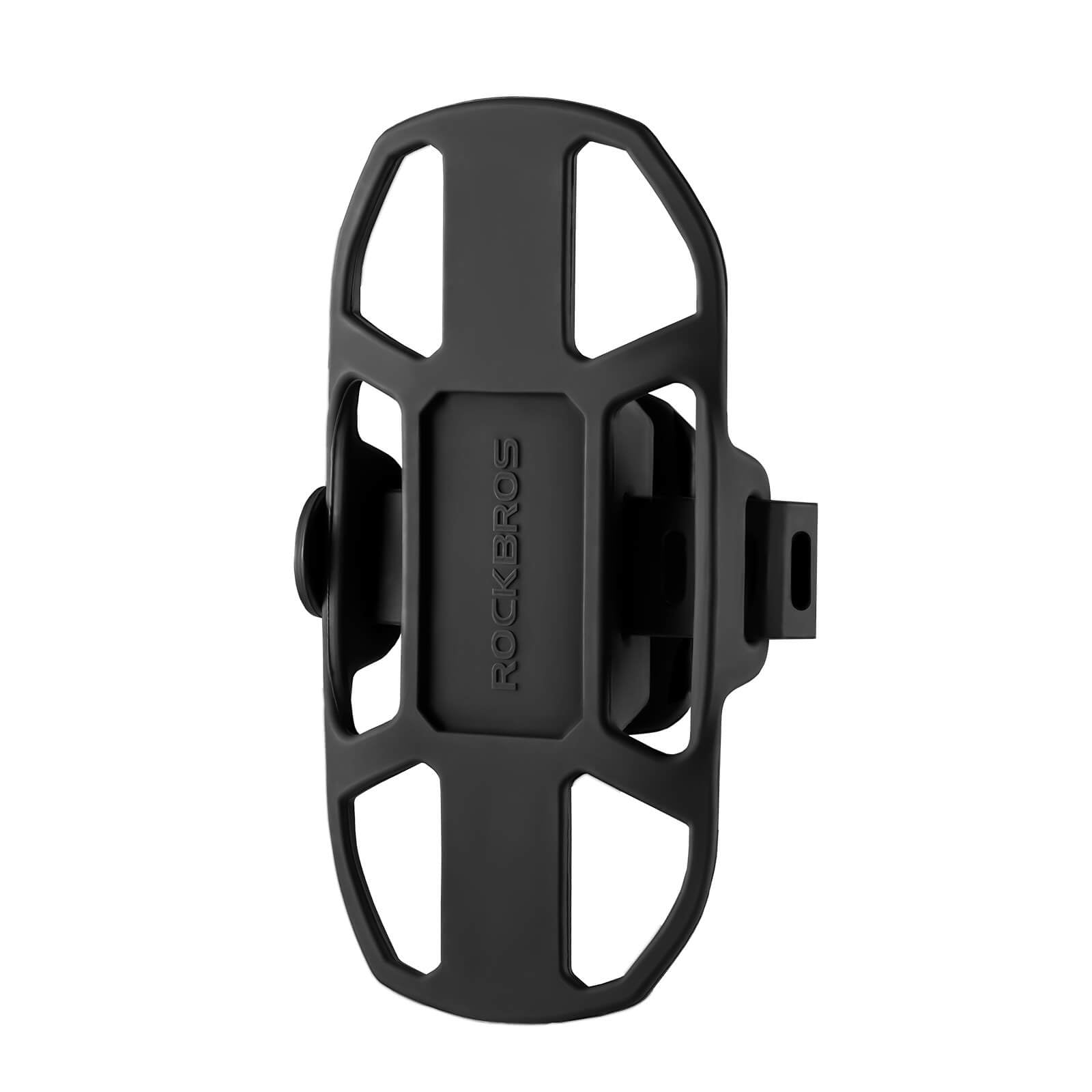 rockbros silicone bike phone mount with quick-release lever on handlebar
