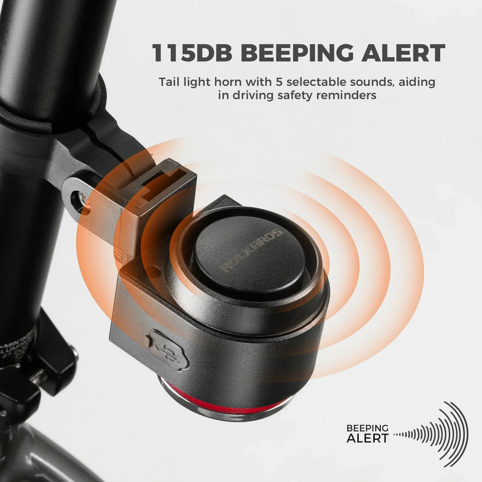 rockbros rear light with wireless horn