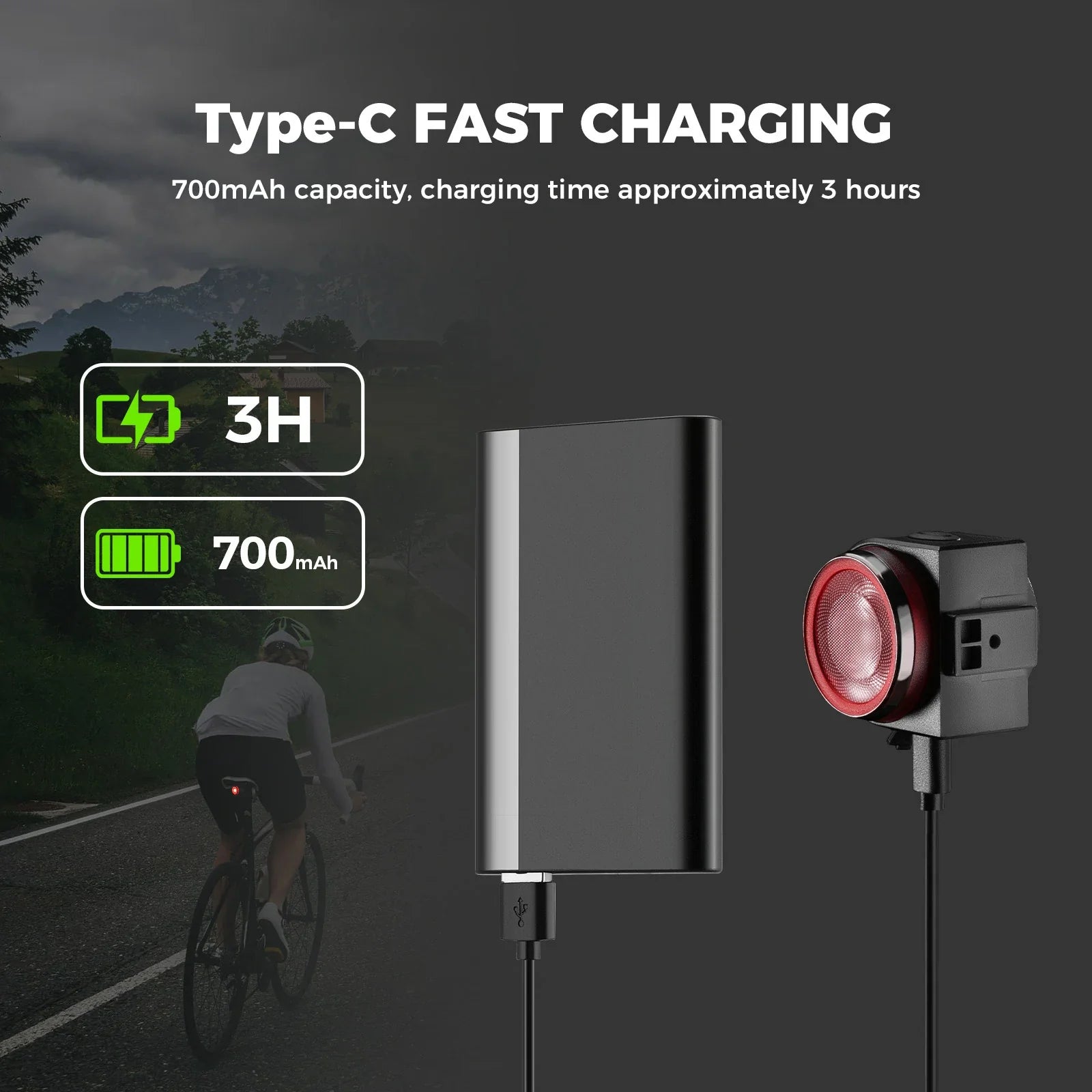 rockbros rear light with wireless horn