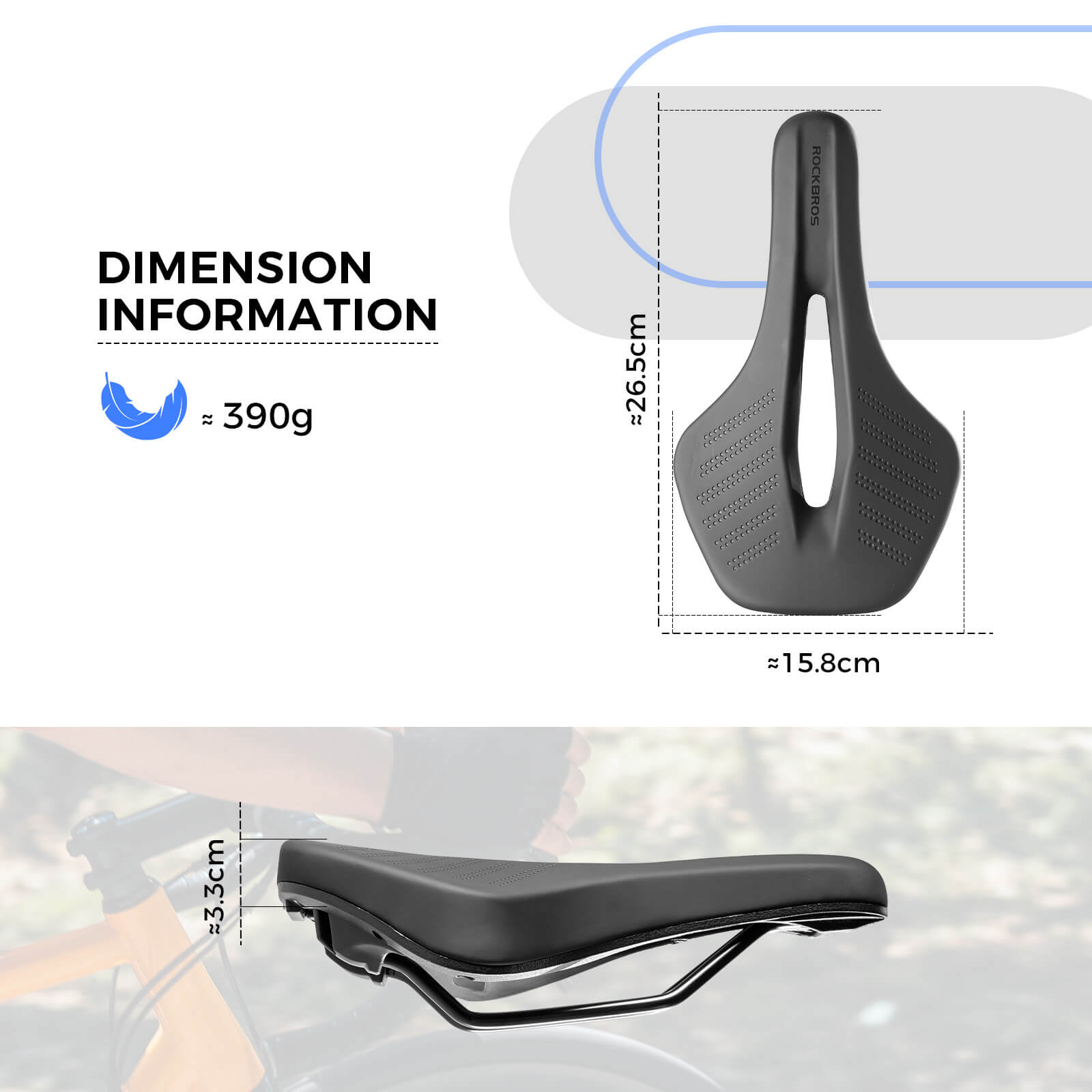 rockbros ultralight breathable bike saddle with hollow centre