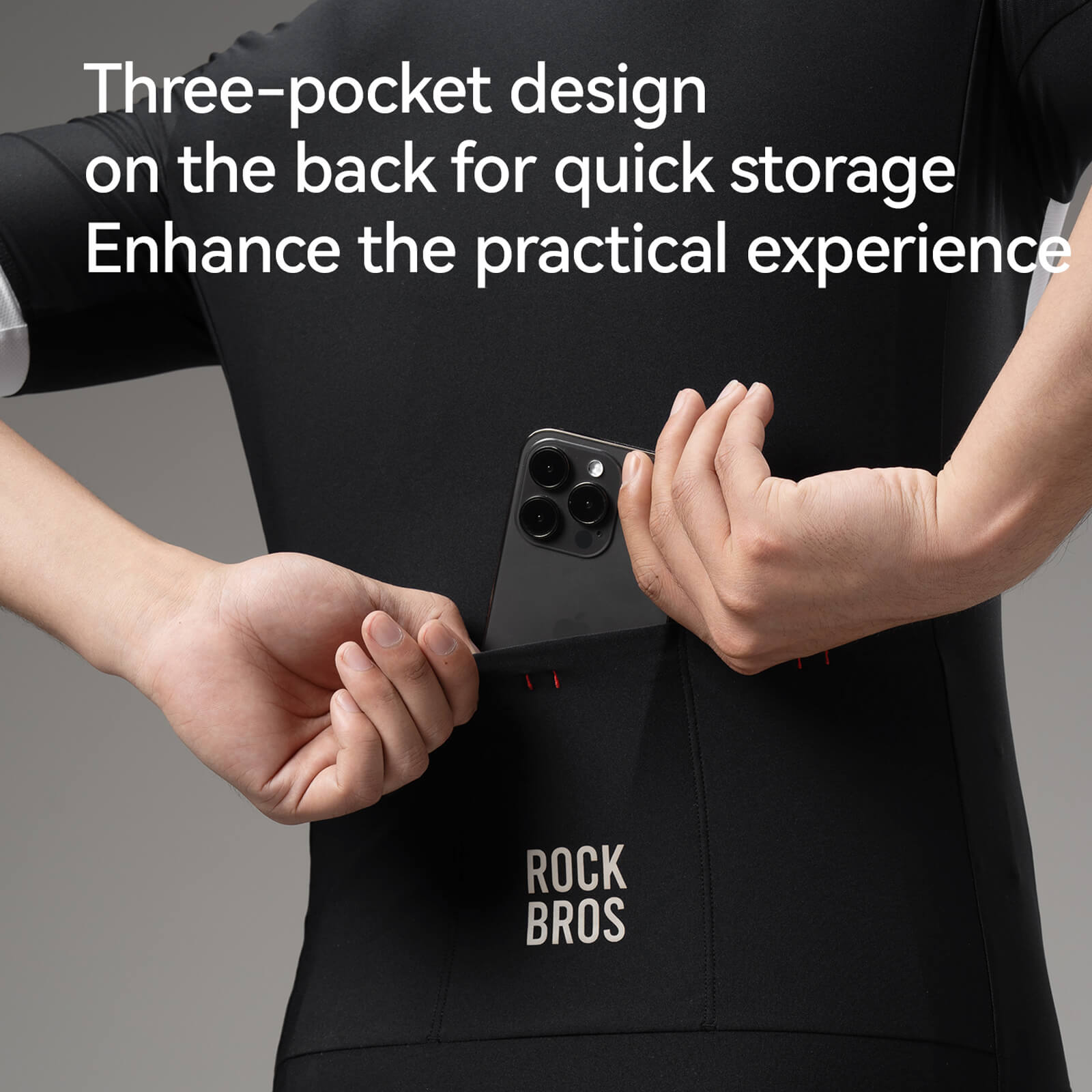 ROCKBROS breathable colourblock cycling jersey for summer road cycling.