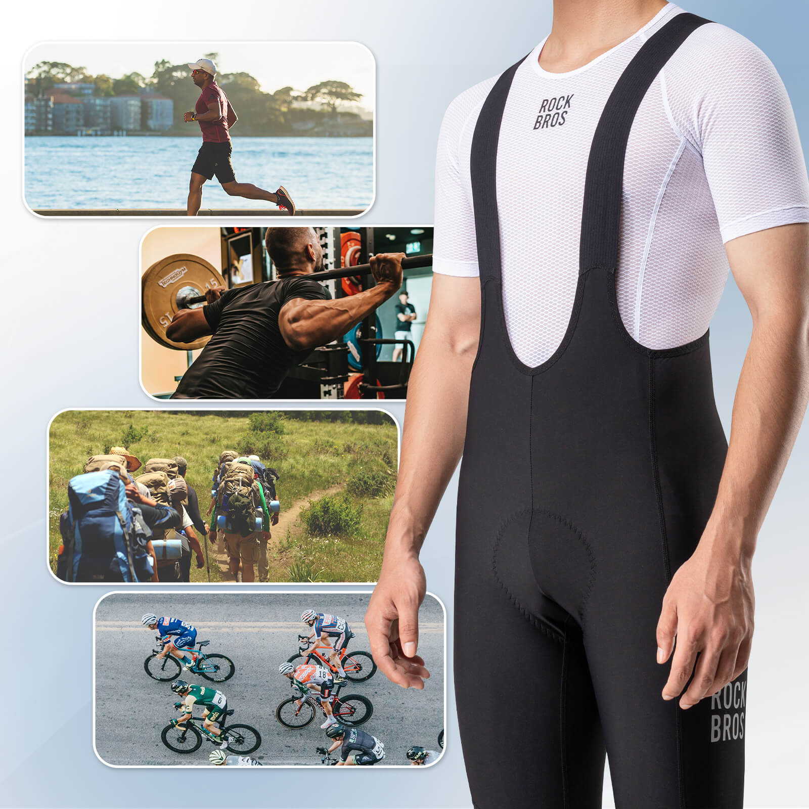 rockbros men's mesh cycling jersey with short sleeves, breathable and quick-drying design for warm weather rides