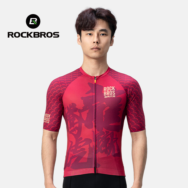 rockbros-dragon-year-paint-model-series-quick-dry-cycling-jersey-for-spring-summer