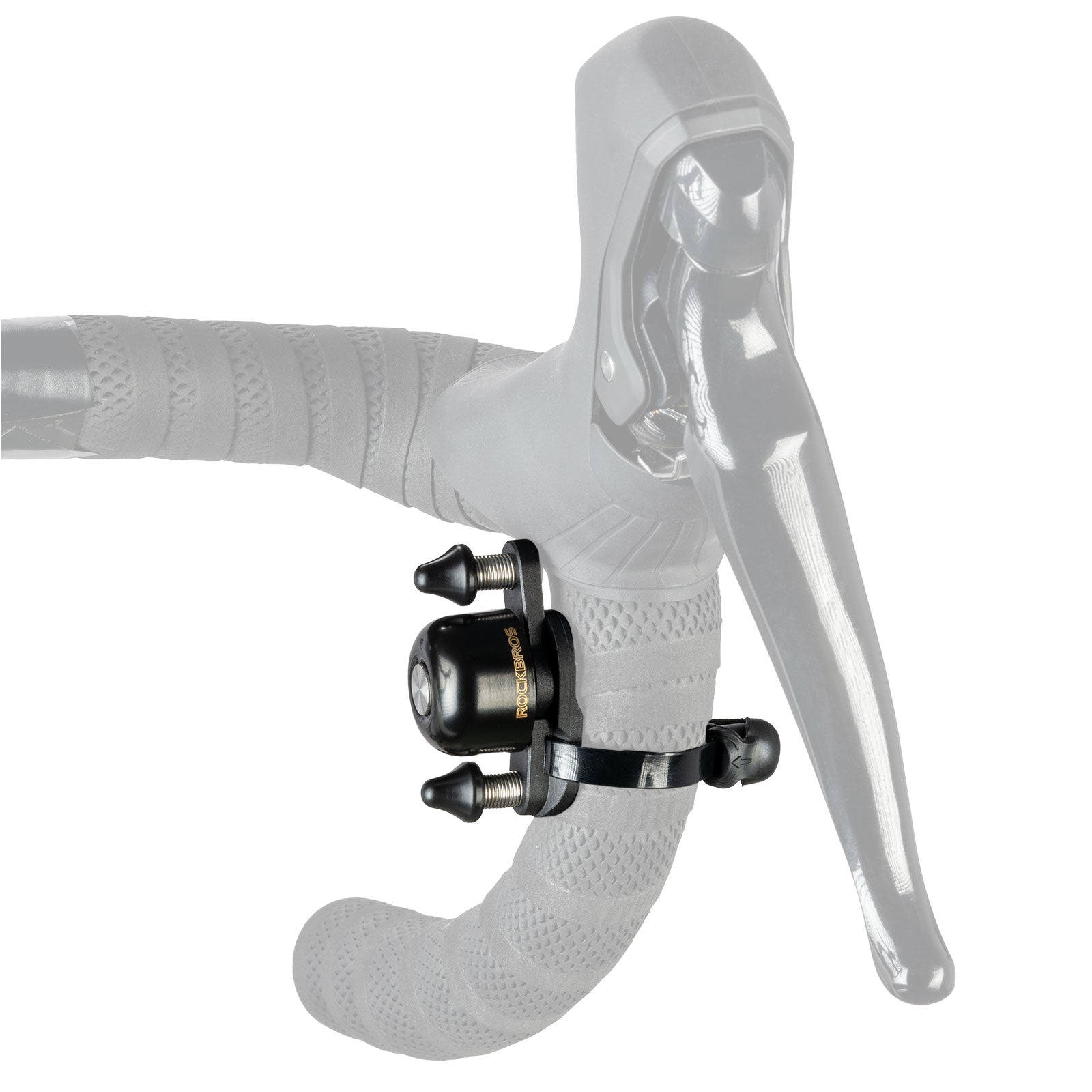 ROCKBROS dual hammer bike bell with loud, crisp sound and durable design for enhanced safety on busy roads. #Color_Black