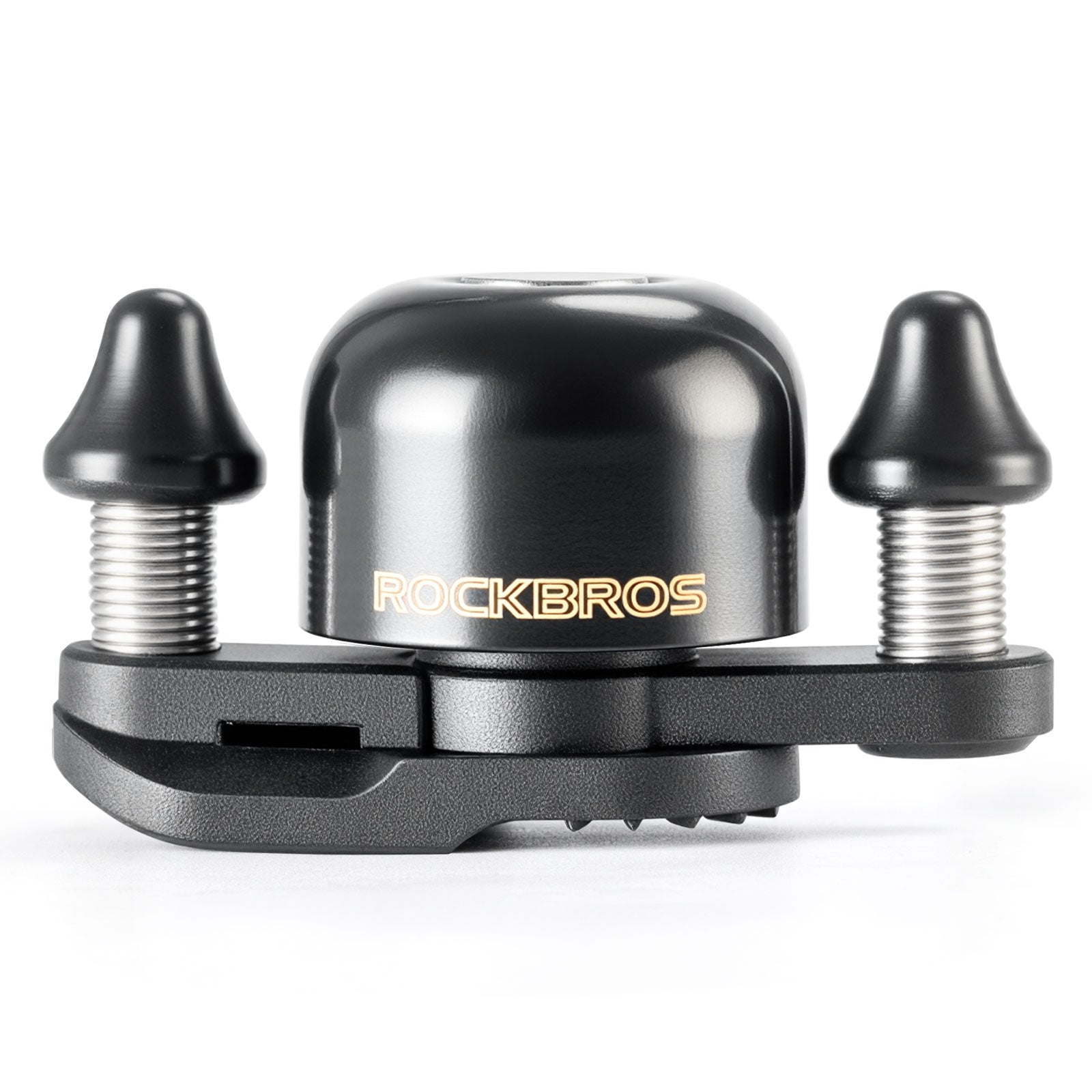 ROCKBROS dual hammer bike bell with loud, crisp sound and durable design for enhanced safety on busy roads. #Color_Black