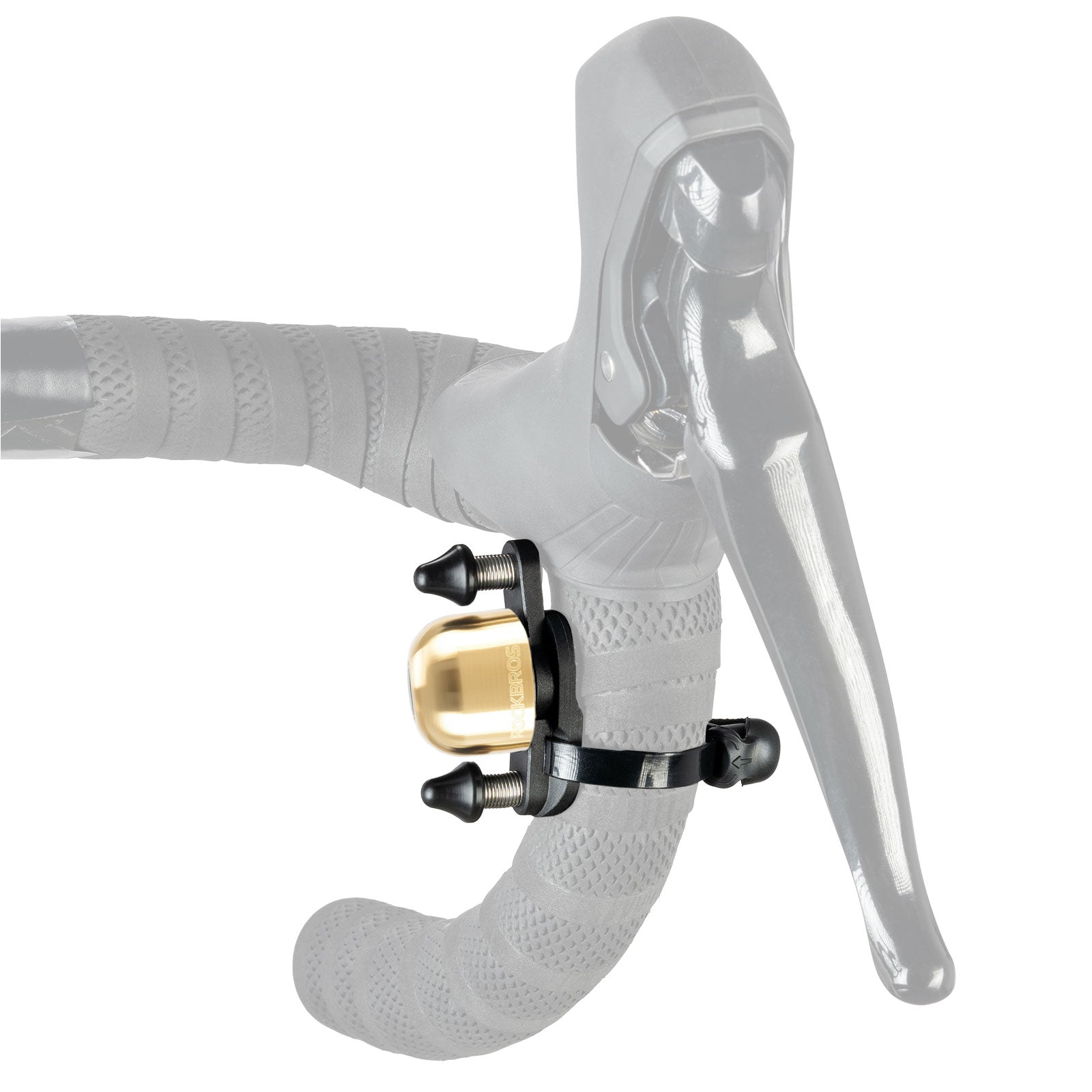 ROCKBROS dual hammer bike bell with loud, crisp sound and durable design for enhanced safety on busy roads. #Color_Gloden