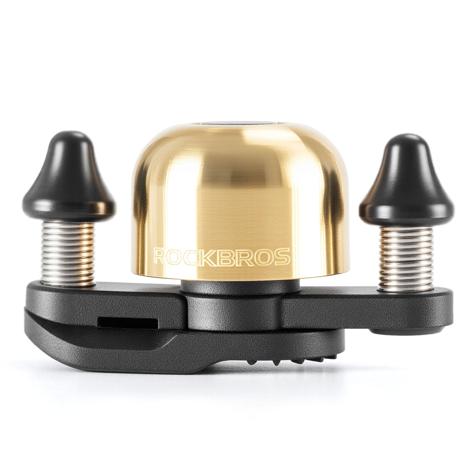 ROCKBROS dual hammer bike bell with loud, crisp sound and durable design for enhanced safety on busy roads. #Color_Gloden