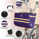 rockbros folding bike handlebar bag w016 multifunctional basket bag for convenient front storage