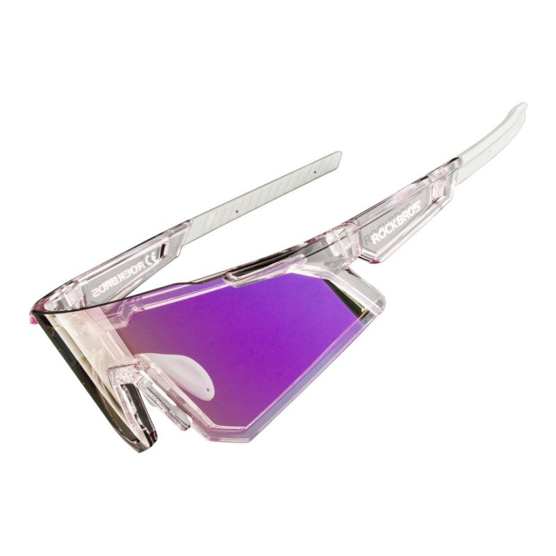 rockbros ultra-light half frame photochromic sunglasses#color_purple