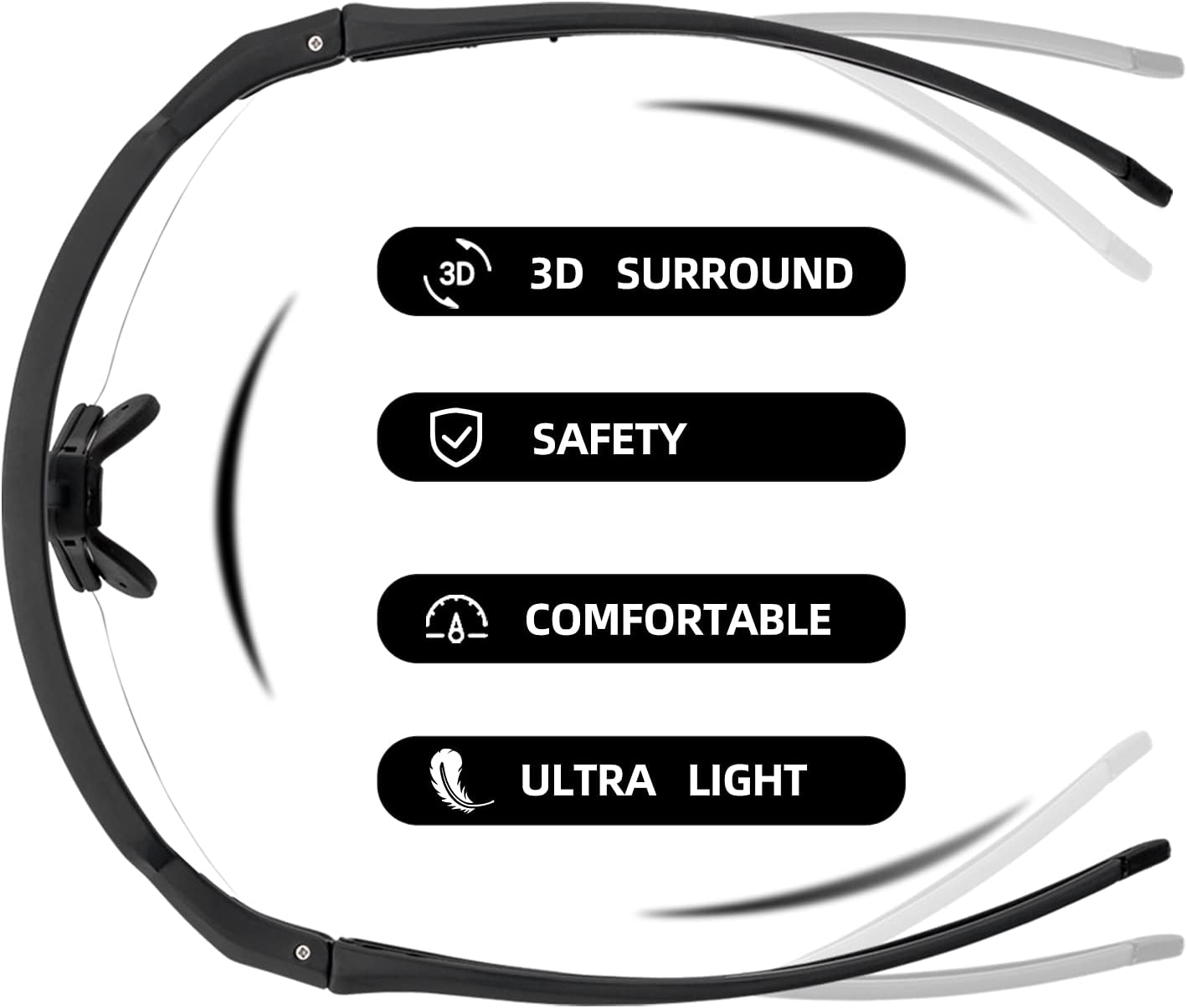 rockbros uv400 outdoor sports sunglasses with photochromic lens#color_black