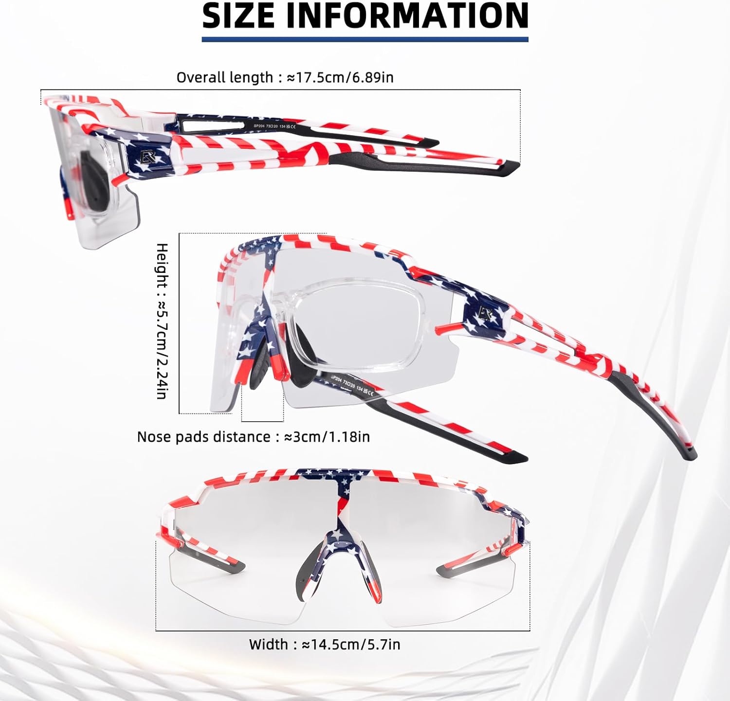 rockbros uv protection photochromic sports sunglasses lightweight and durable#color_flag