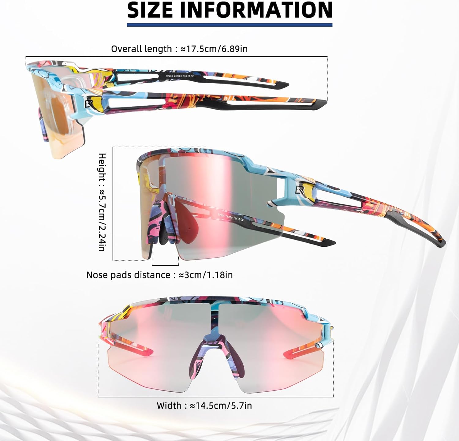 rockbros half frame cycling glasses with uv protection#color_multicolor