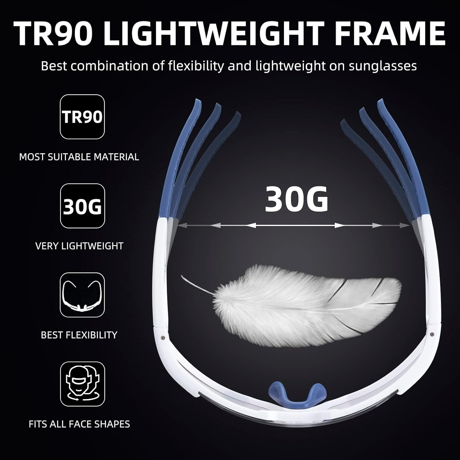 tr90 frame photochromic sunglasses #color_off-white