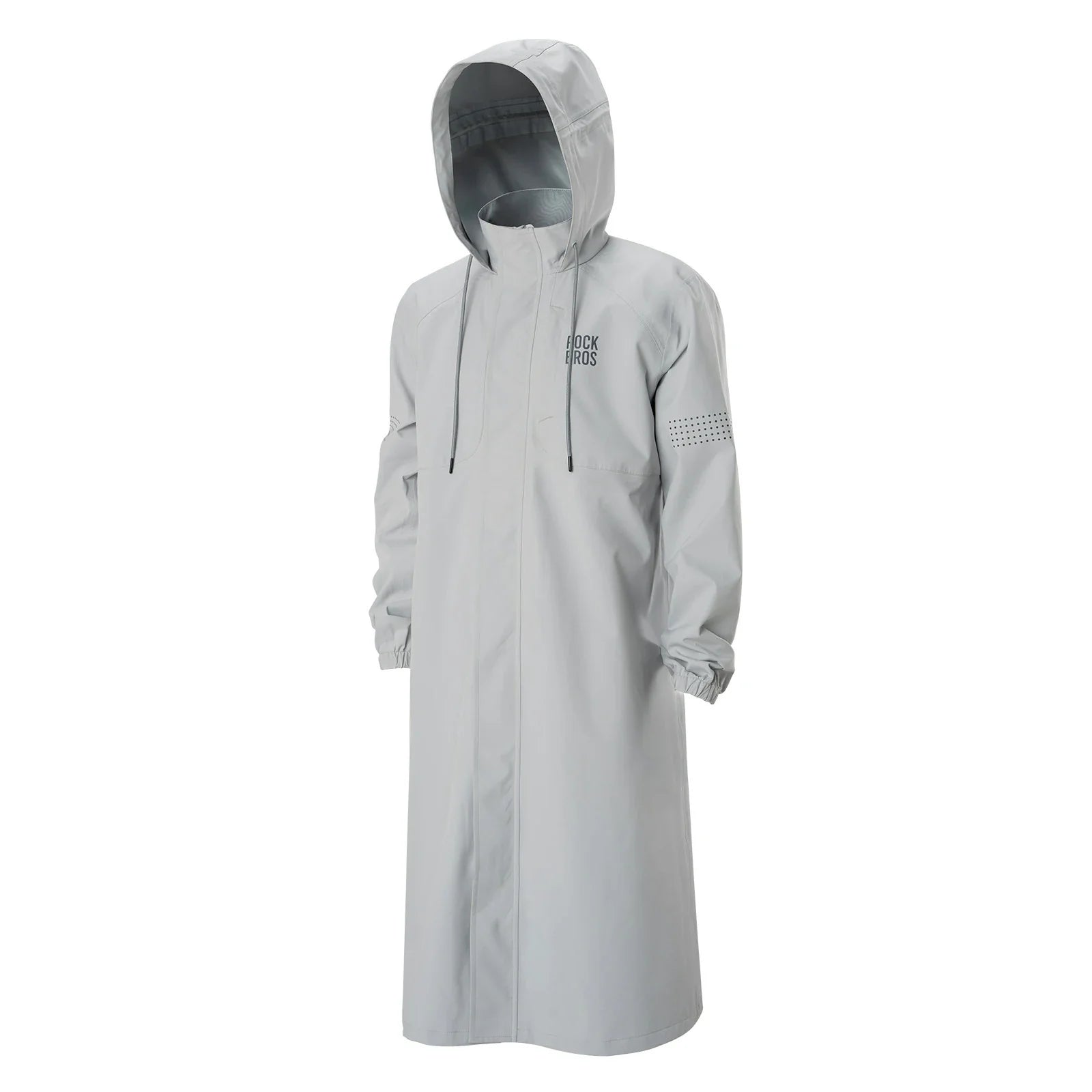 rockbros hooded long rain poncho #Color_White
