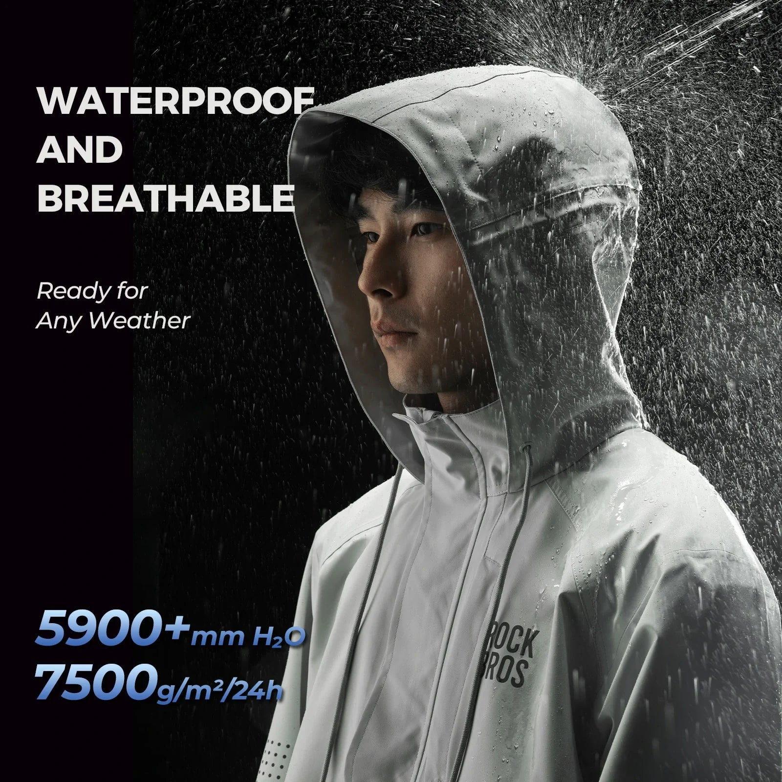 rockbros hooded long rain poncho