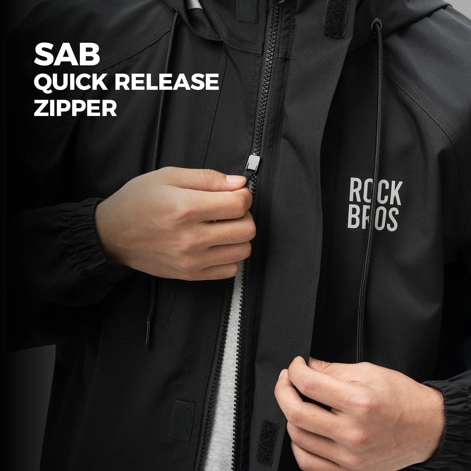 rockbros hooded long rain poncho