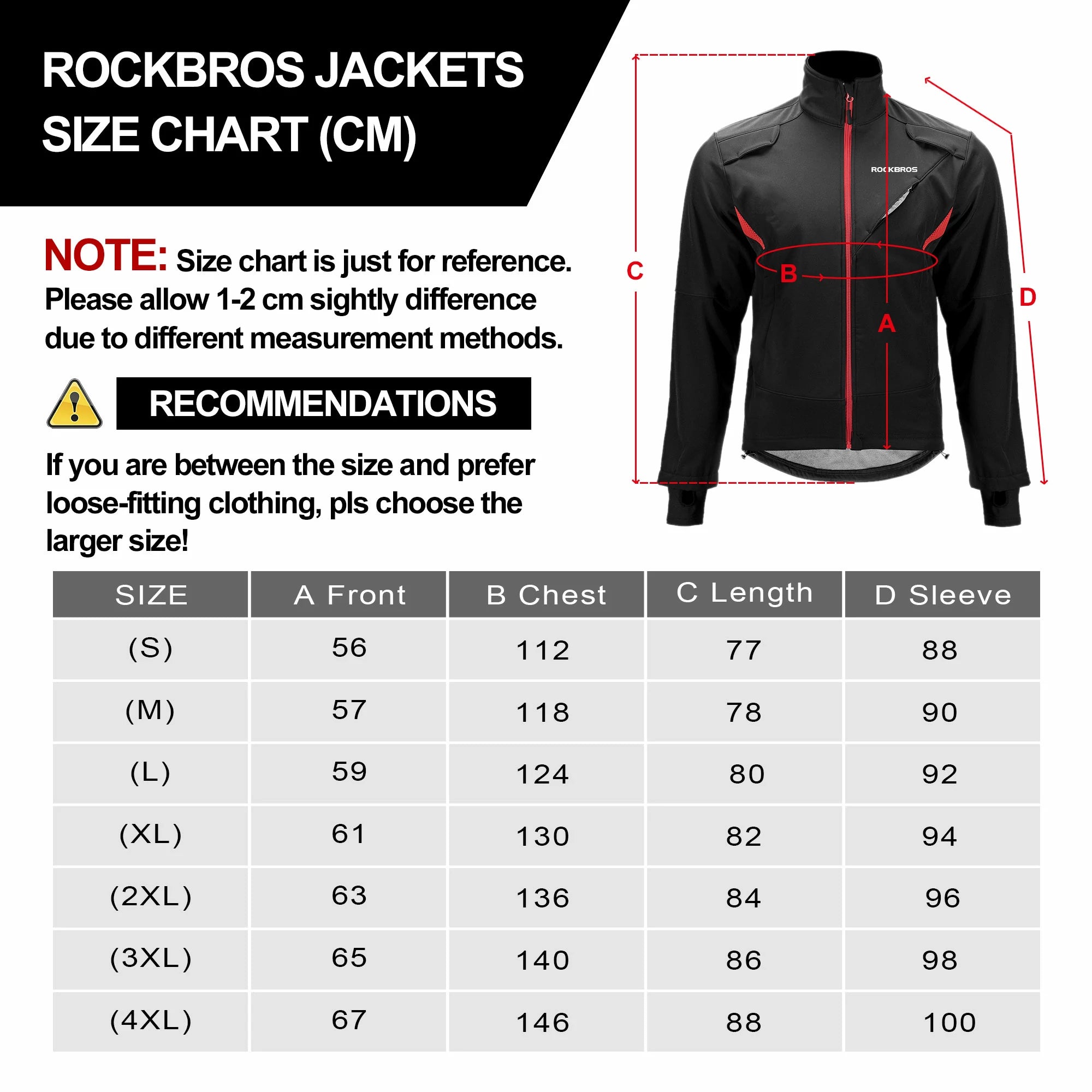ROCKBROS Winter Cycling Jacket Thermal Fleece Windproof Jacket Running Biking Hiking