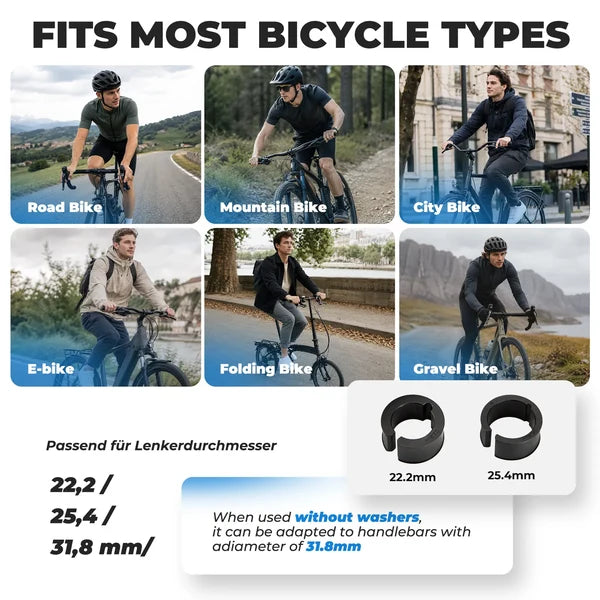 ROCKBROS Compact water-resistant electric bike bell with flexible silicone handlebar mount