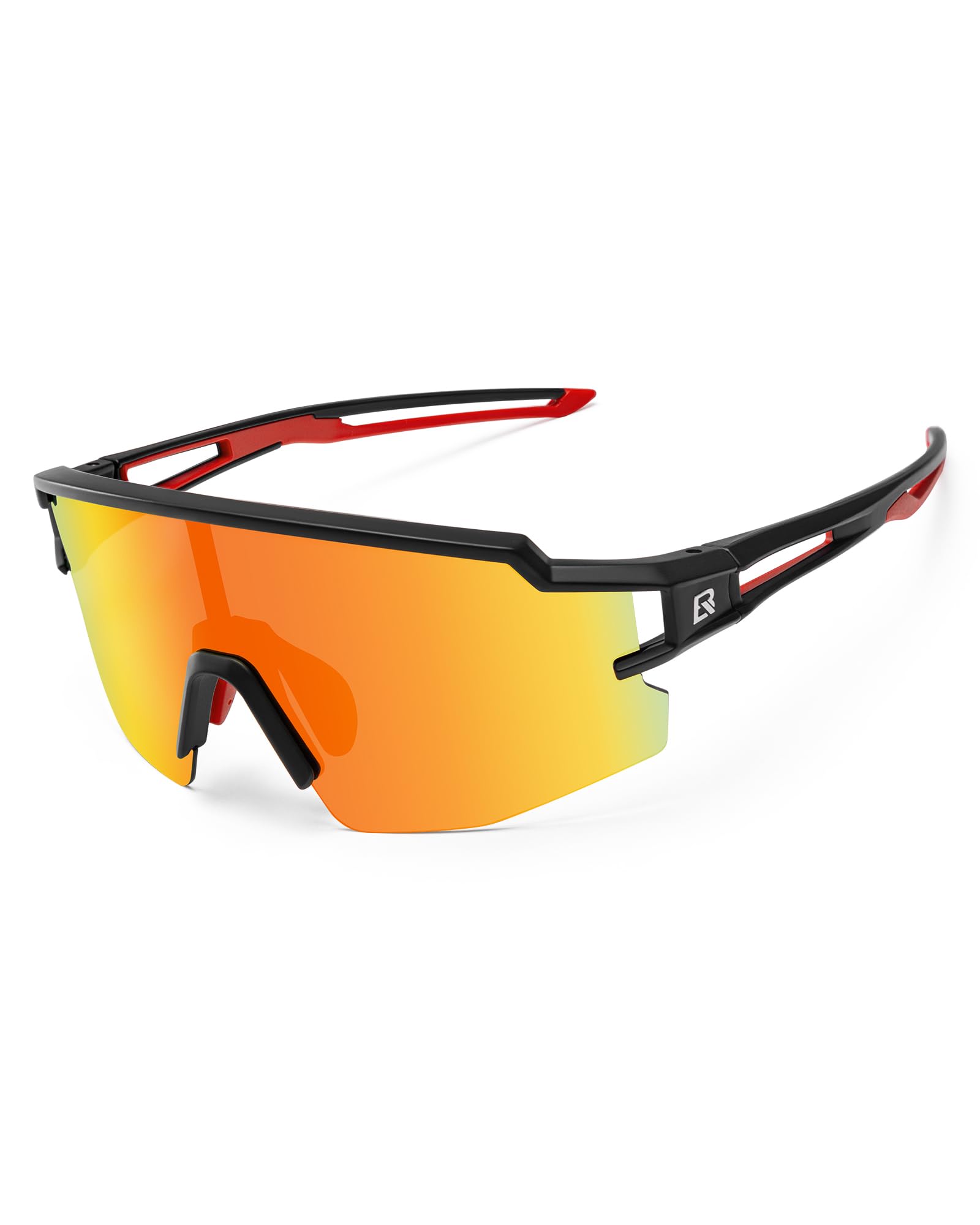 ROCKBROS Polarized Youth Kids UV400 Cycling Sports Sunglasses for Boys Girls Age 8-14, Black-Red