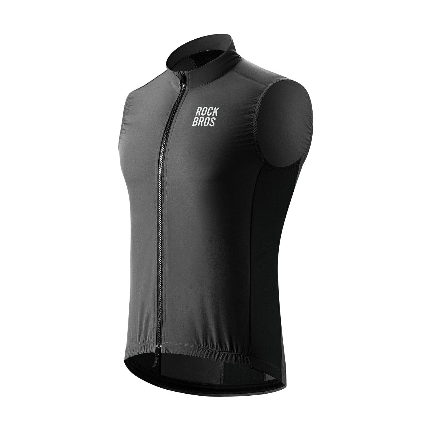 Black sleeveless cycling vest with 'Rock Bros' branding on a white background