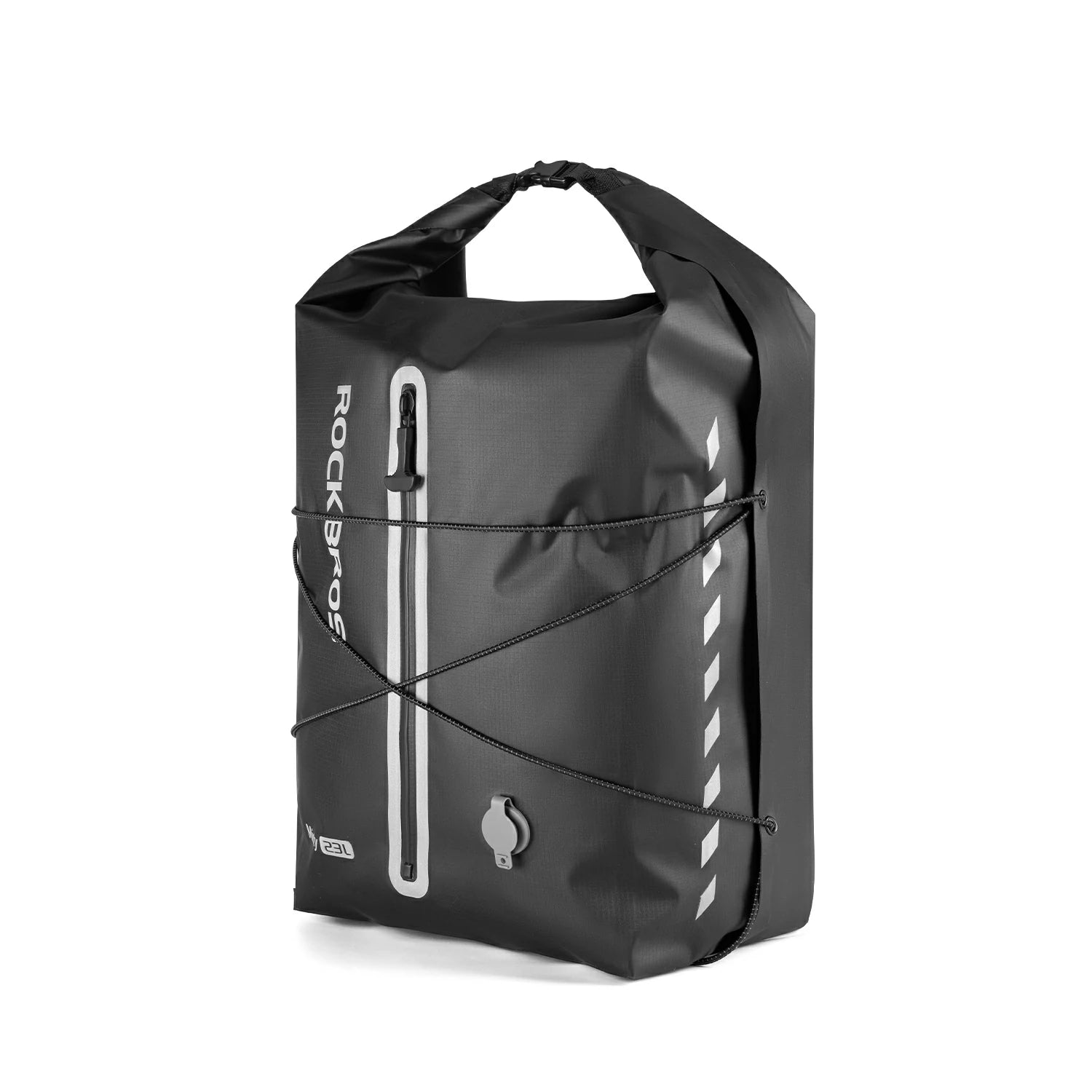 100% Waterproof Bike Rack Bag Lightweight 23L Bikepacking ROCKBROS, White