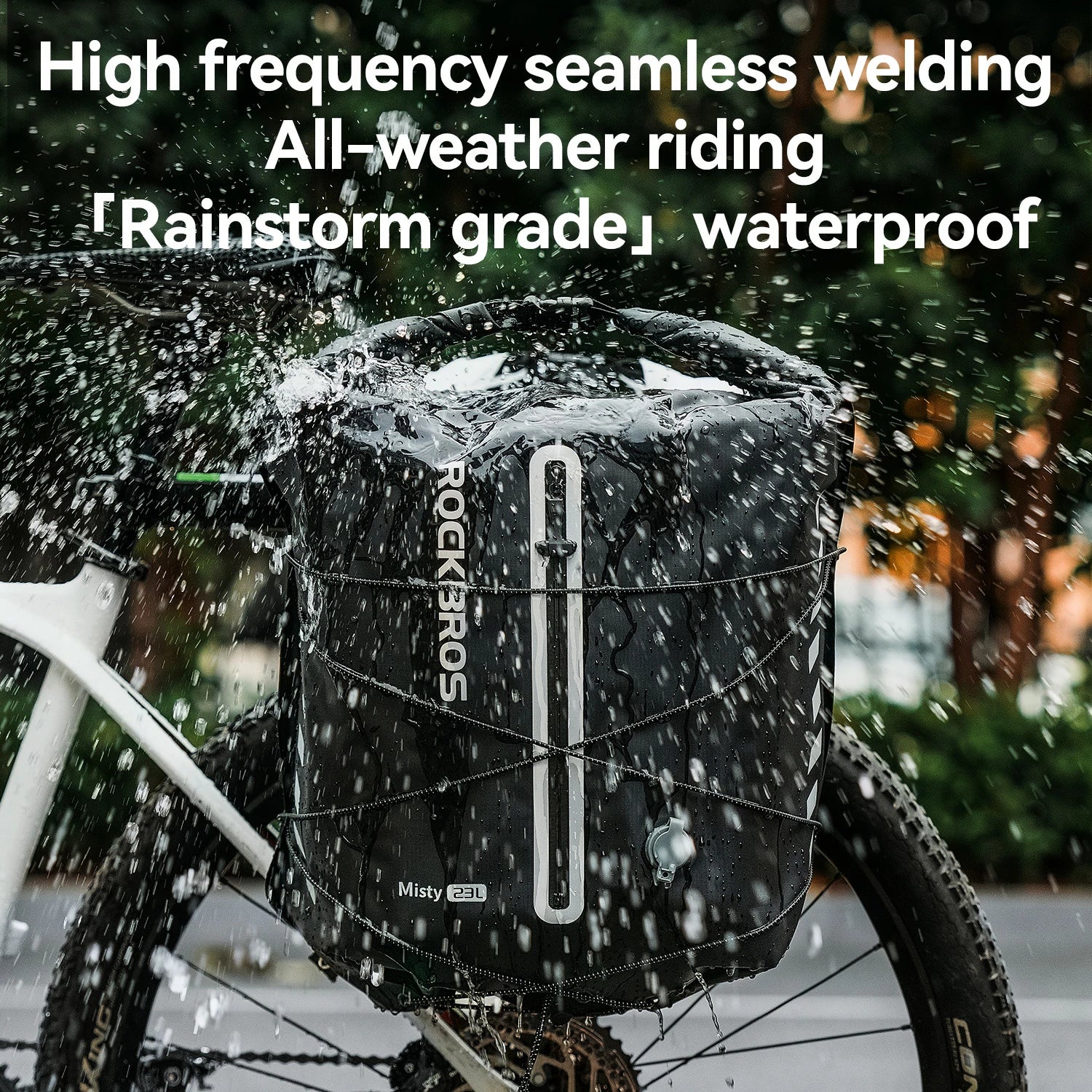 100% Waterproof Bike Rack Bag Lightweight 23L