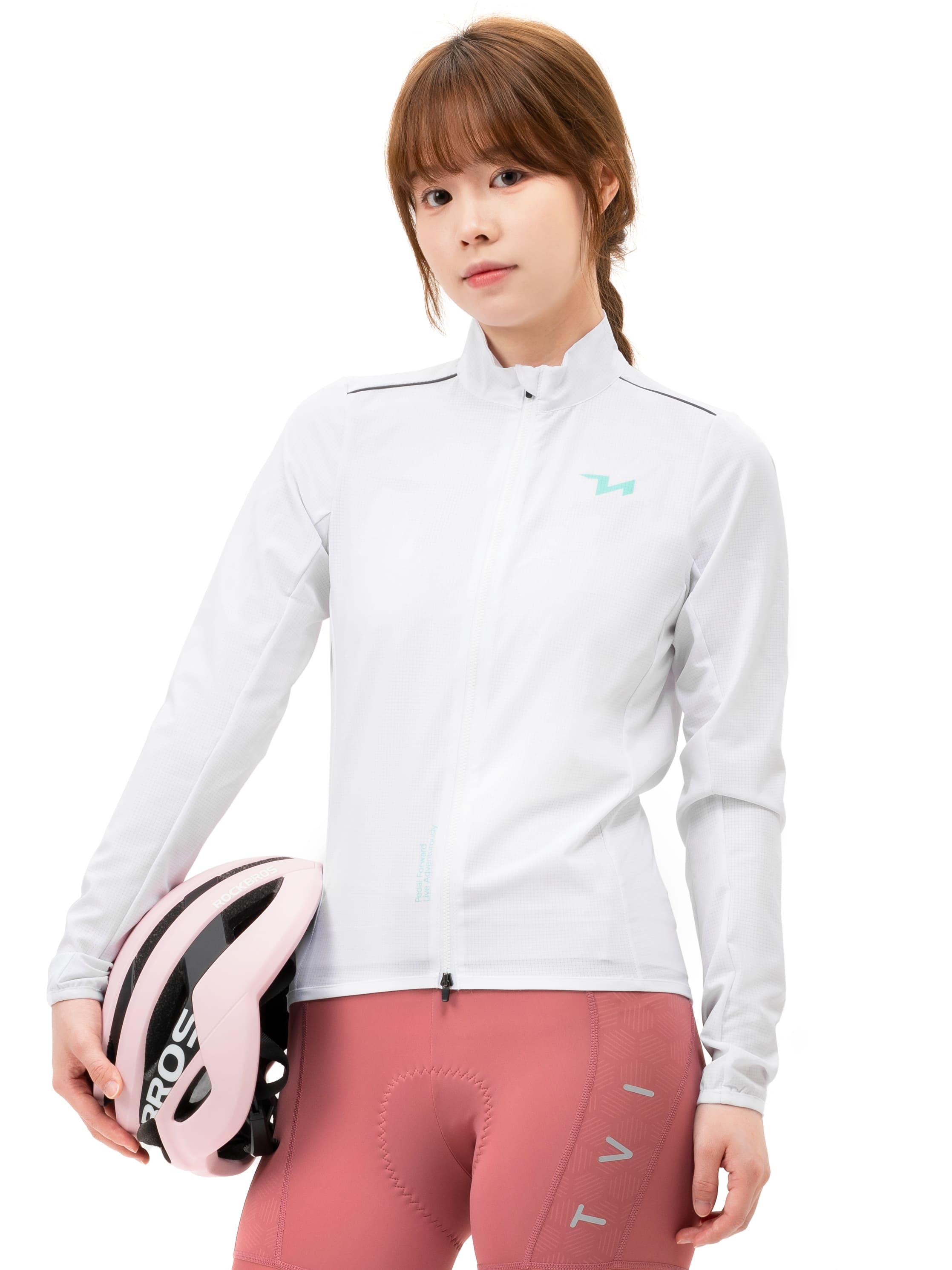 ROCKBROS Women's TVI Cycling Windbreaker Jacket, lightweight and breathable design
#Color_White