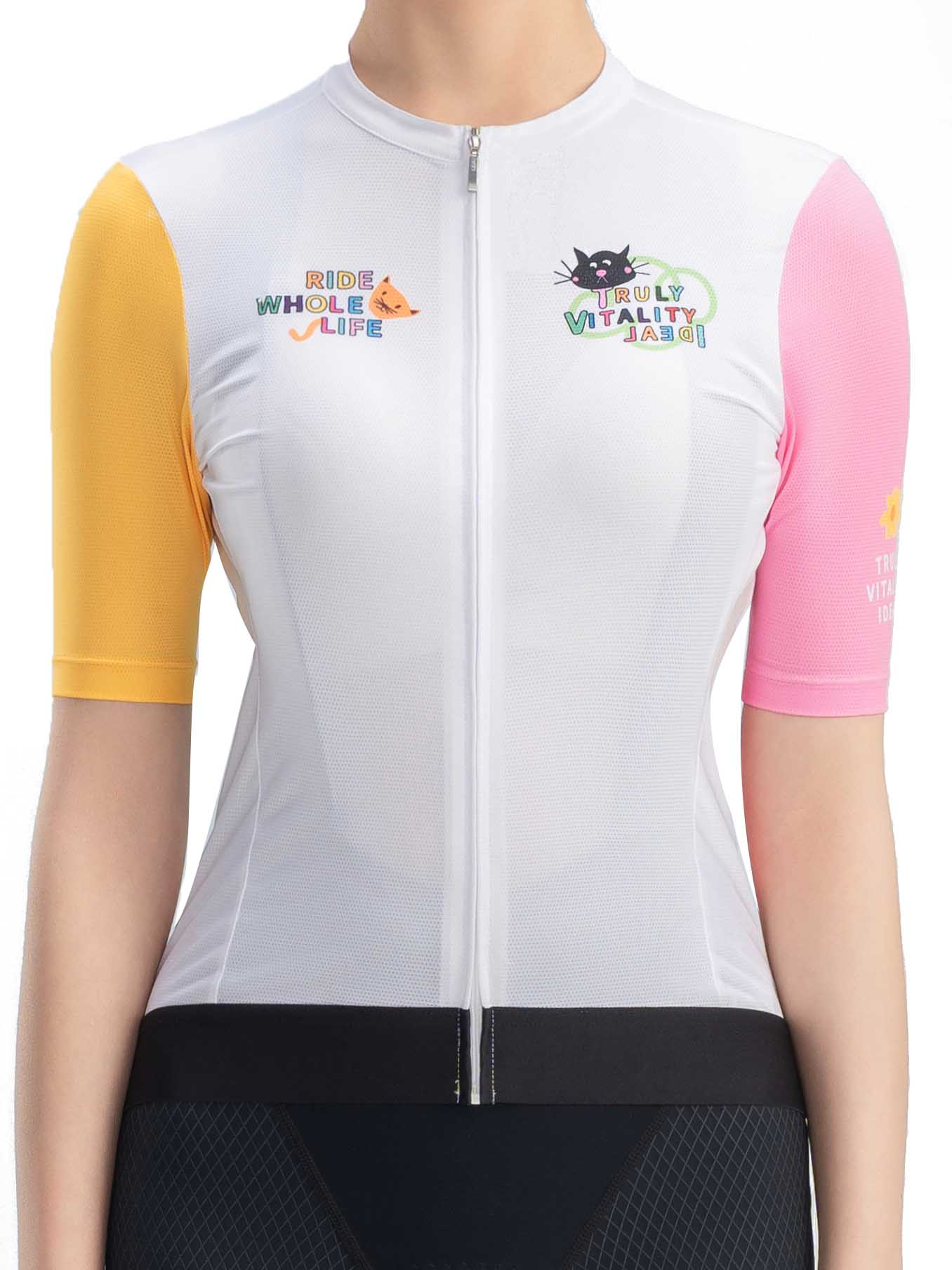 Women¡¯s ROCKBROS Vibrant Vacation short-sleeve cycling jersey in TVI fit