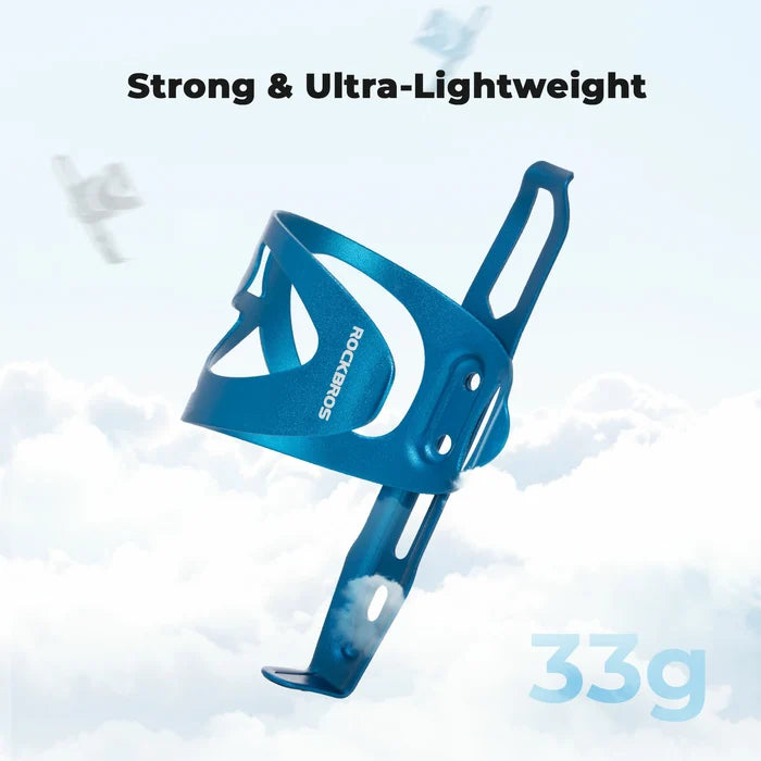 ROCKBROS Aluminum side-load bike water bottle cage with lightweight hollow design
#Color_Blue