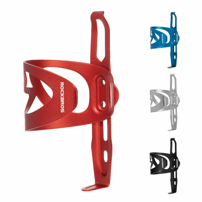 ROCKBROS Aluminum side-load bike water bottle cage with lightweight hollow design
#Color_Red