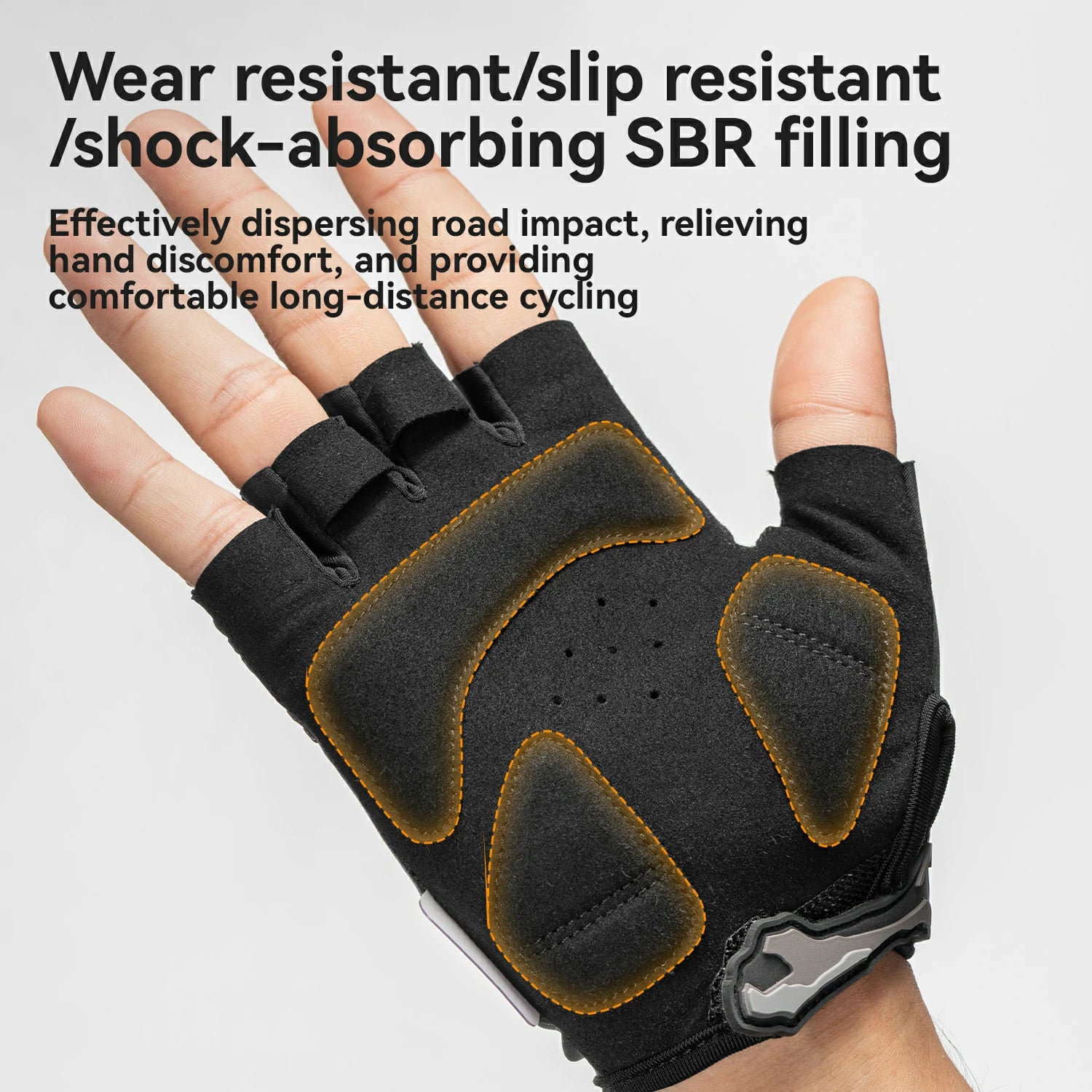 Skeleton Fingerless Cycling Gloves – Padded Half-Finger Bike Gloves