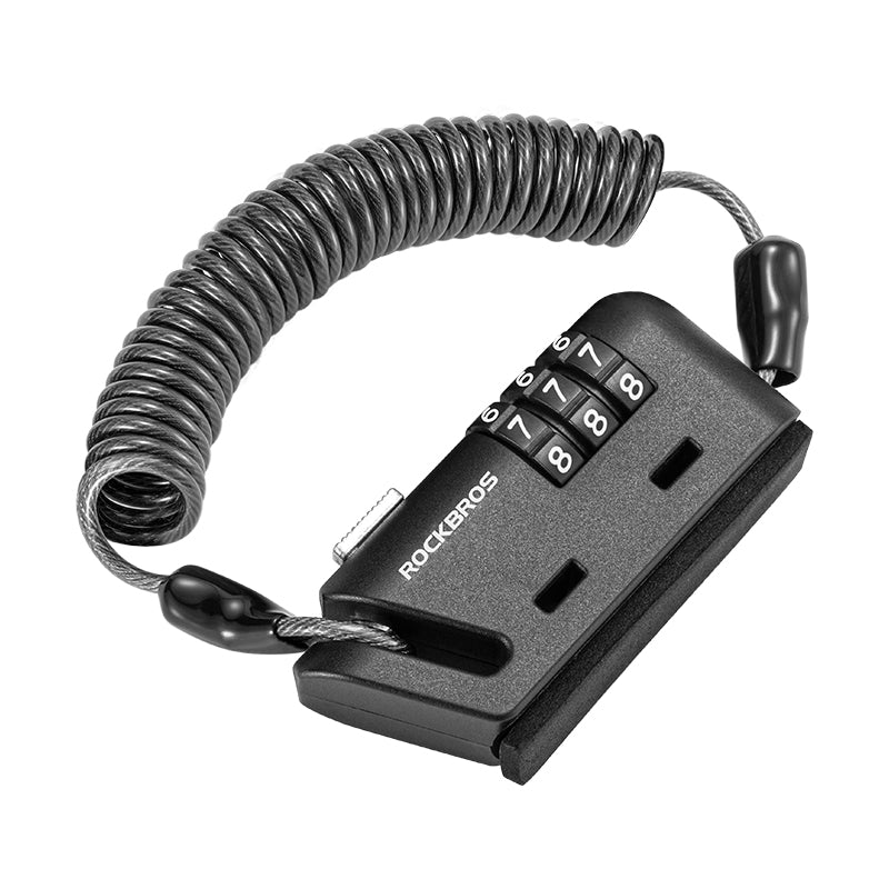 ROCKBROS 1.5M Portable Bicycle Cable Lock - Combination Helmet Lock - ROCKBROSUSA
