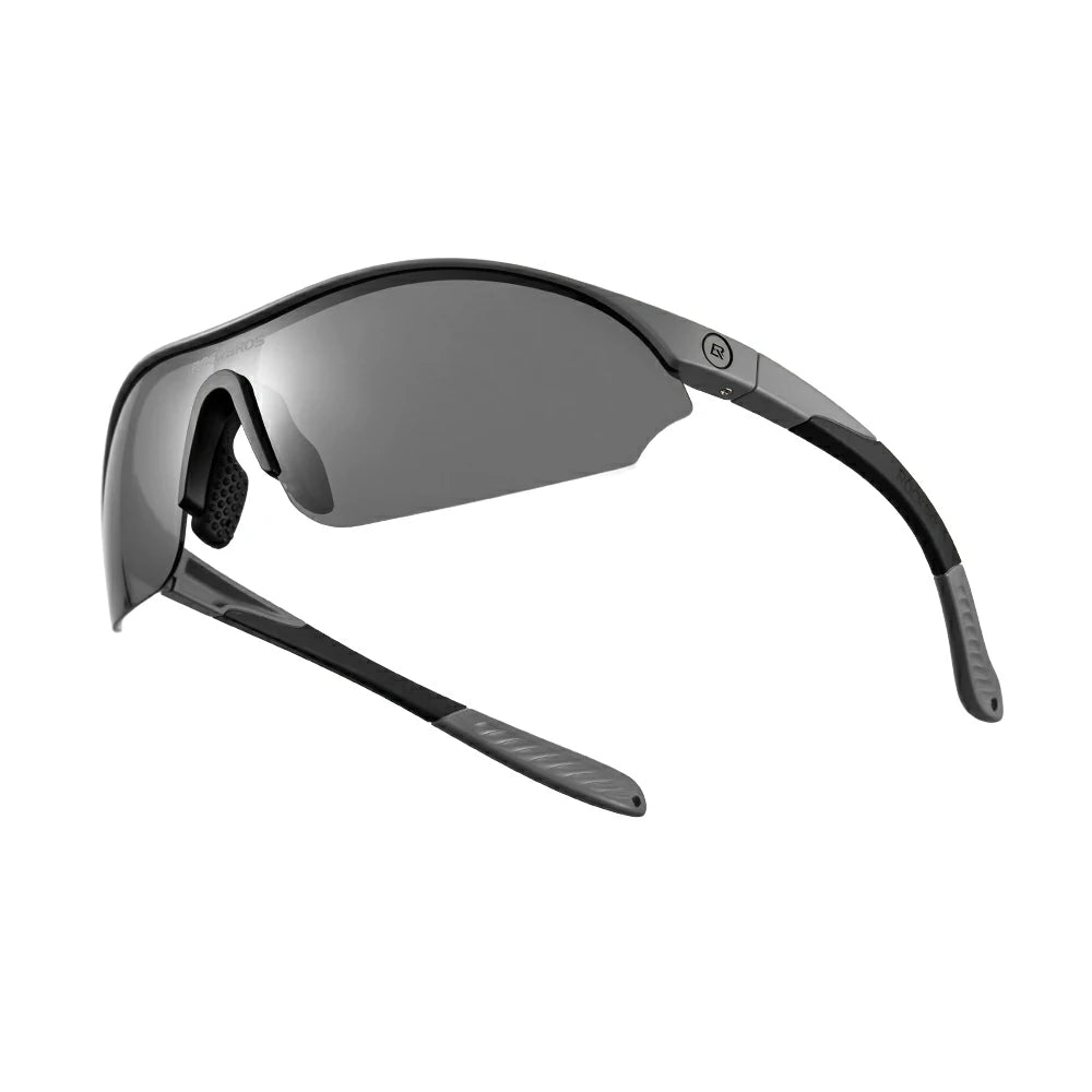 Gray sunglasses with reflective lenses on a white background #Color_Green